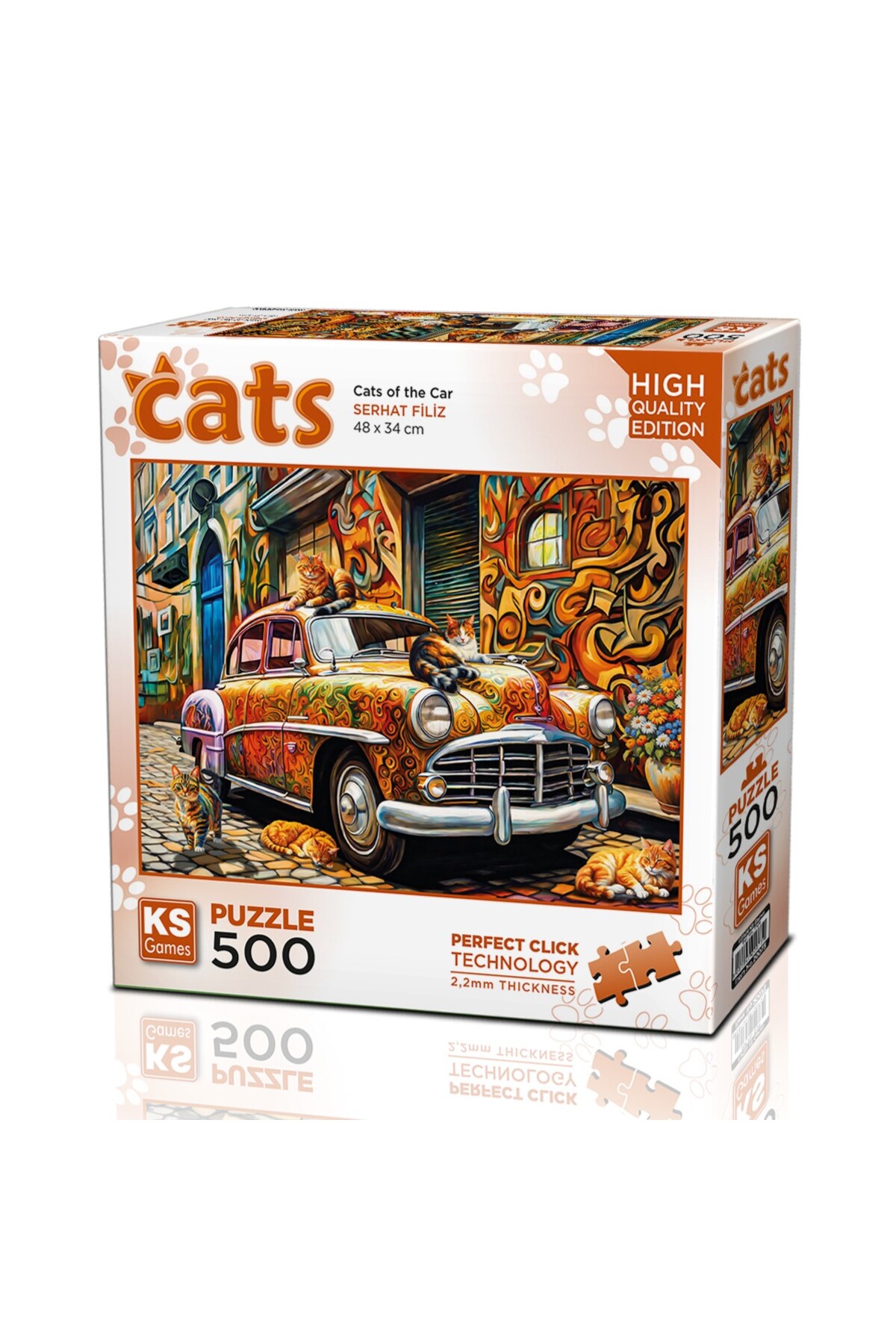 پازل 500 تکه CATS ON THE CAR از ترکیه Ks Games