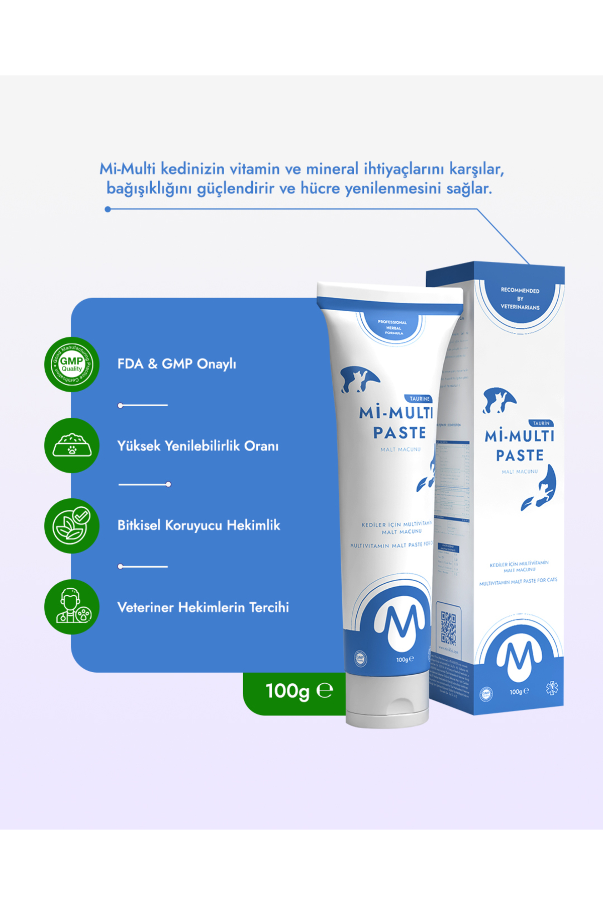 خمیر مالت مولتی‌ویتامین گربه مینیکلیسی Miniklisi، ۱۰۰ گرم
