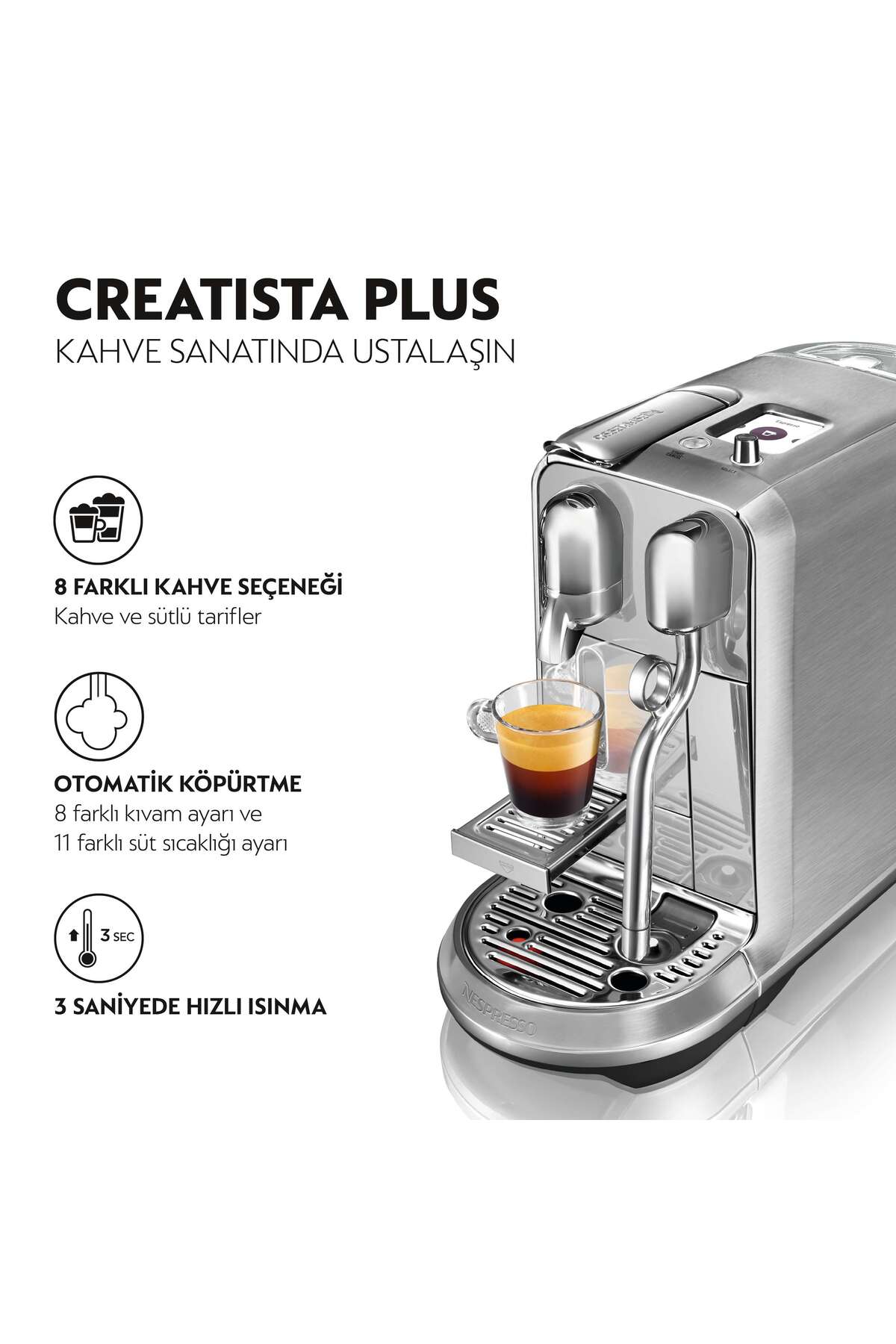 دستگاه اسپرسو و کاپوچینو قهوه ساز J520 ​​CREATISTA PLUS با محلول شیر اورجینال Nespresso