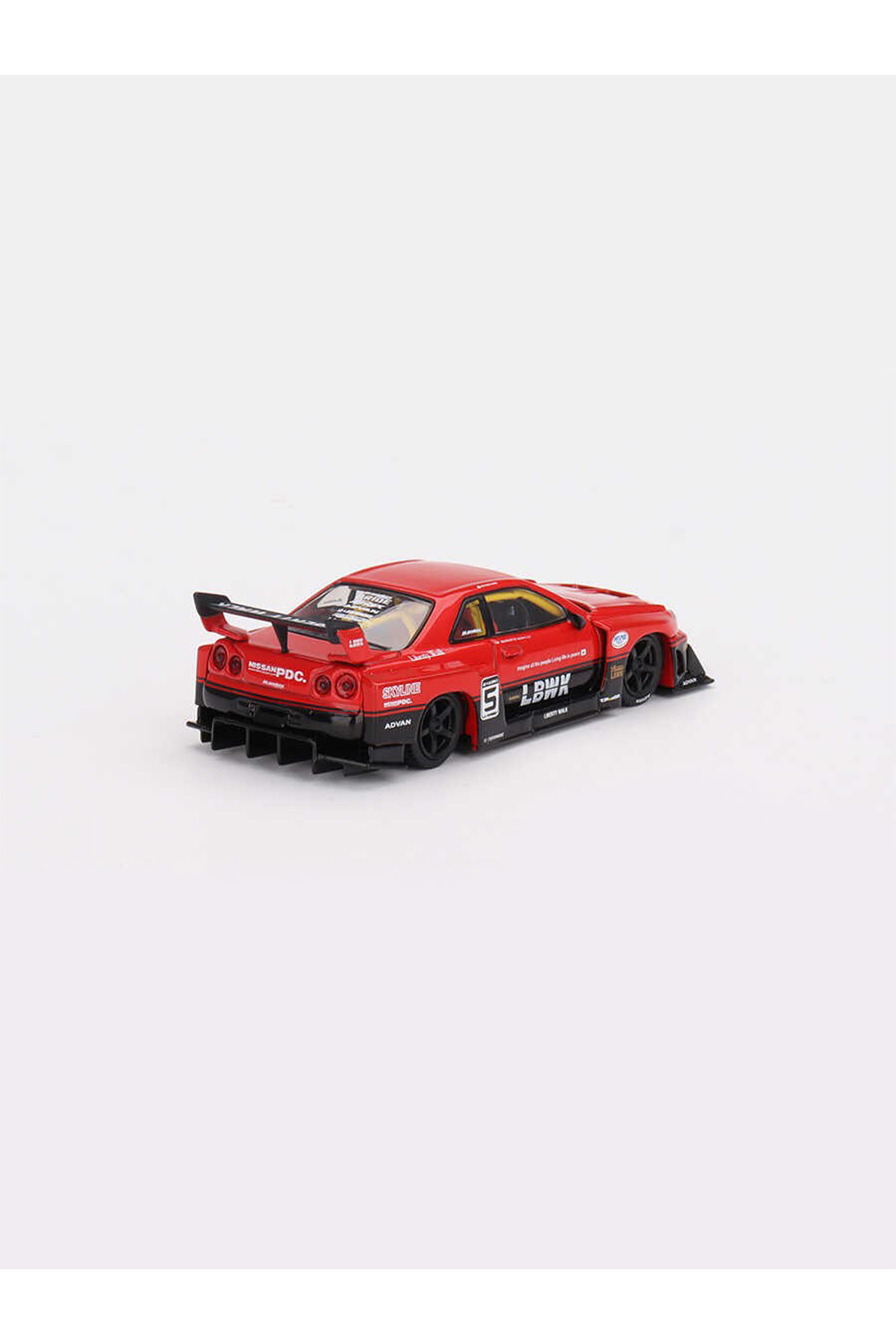 مدل خودرو 1:64 MINI GT 2024 NISSAN SKYLINE R R34 SUPER REDBLACK اورجینال mini gt