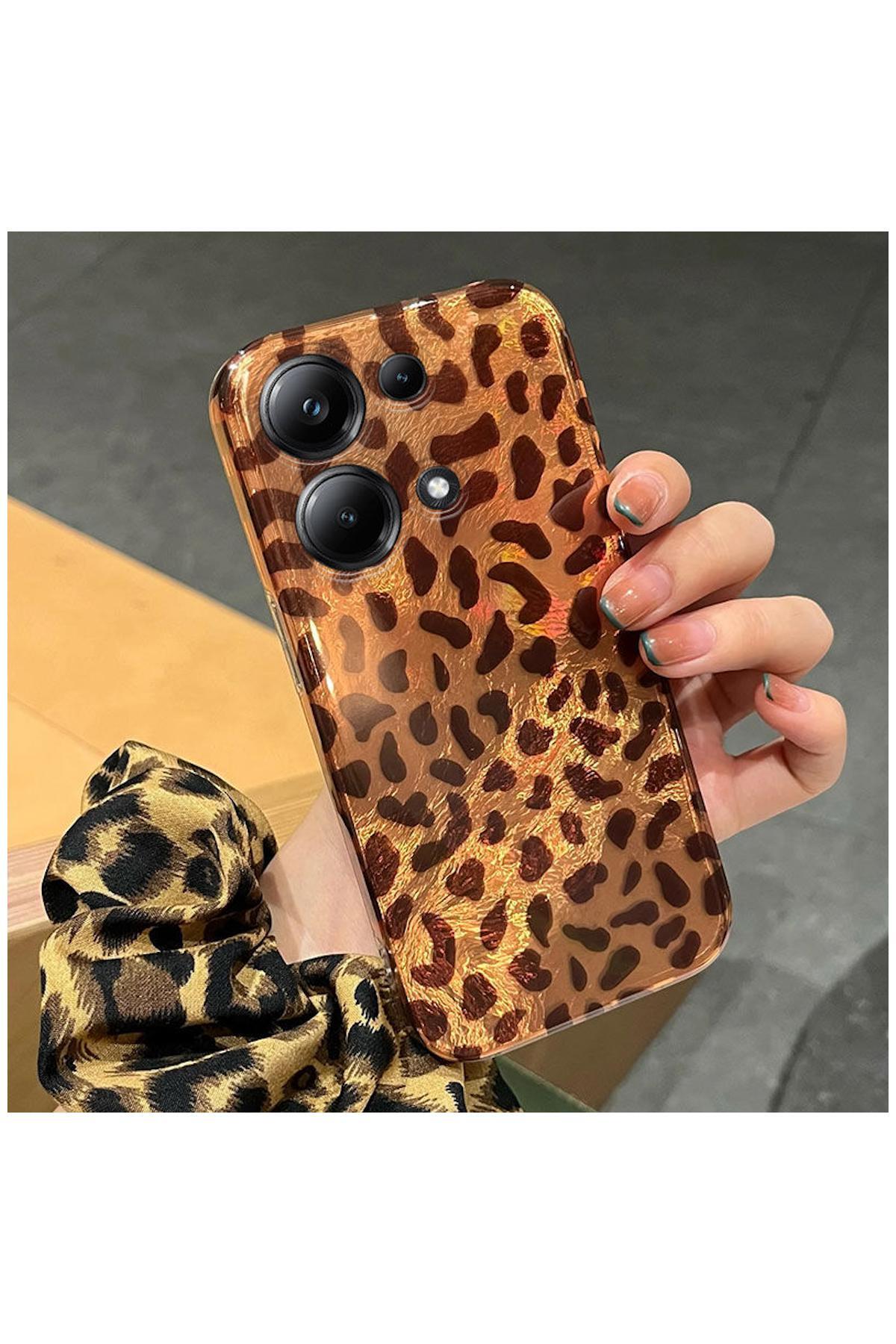 کاور و قاب محافظ شیائومی REDMI NOTE 13 PRO 4G سازگار با کیس ZEBANA LUXE LEOPARD SILICONE DESERT TITANIUM اورجینال Zebana