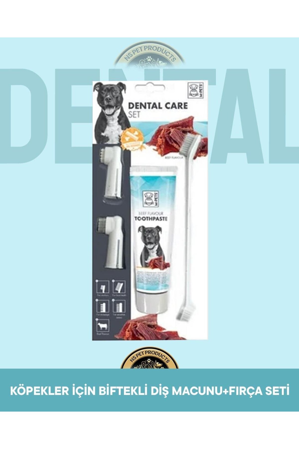 ست خمیردندان با طعم استیک و برس سگ ام‌پتس M-PETS، مدل BS0016