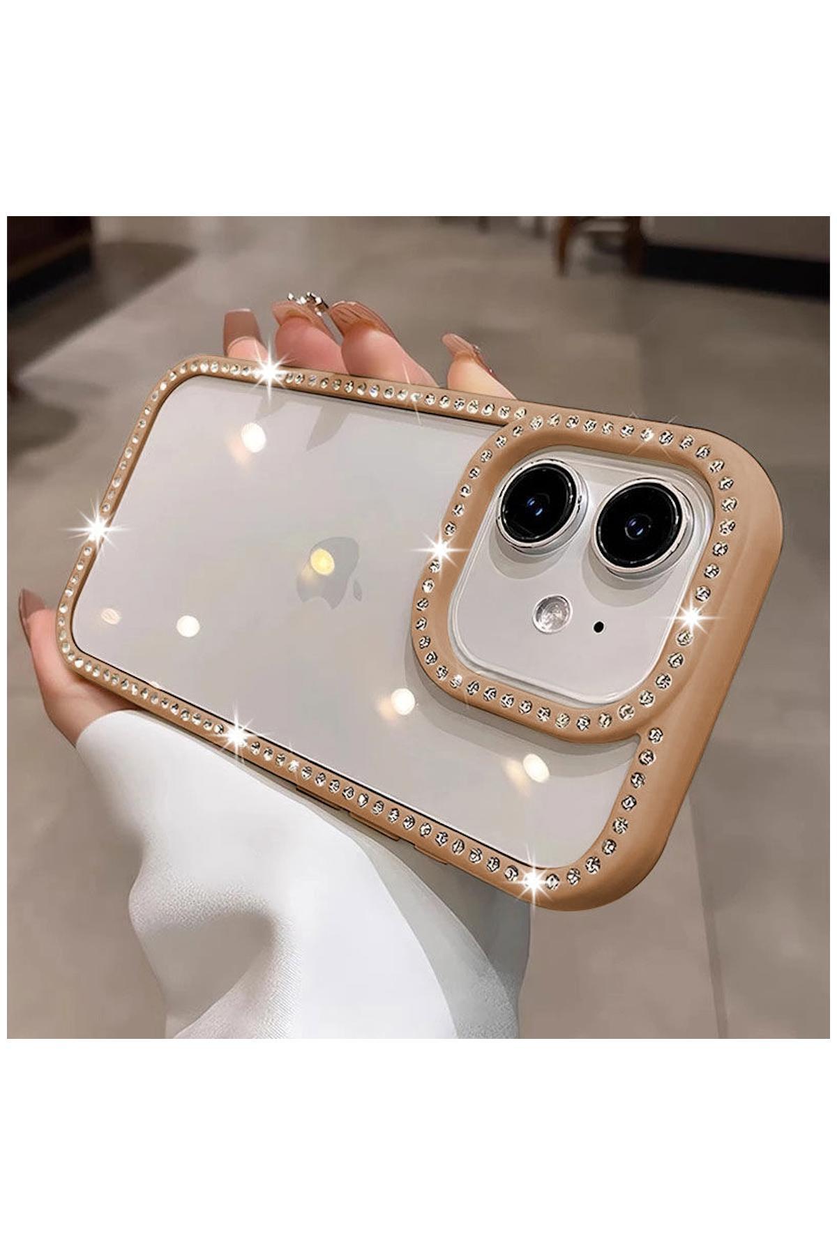 کاور و قاب سازگار اپل آیفون 12 ZEBANA BLING DIAMOND SILICONE CASE DESERT TITANIUM اورجینال Zebana