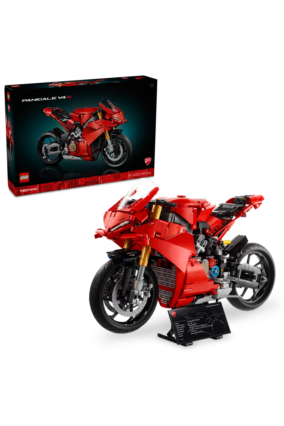 لگو و اسباب بازی های ساخت محور ® TECHNIC DUCATIPANIGALE V4 S MOTORCYCLE 42202 مدل ست ساختمان برای بزرگسالان 1603P اورجینال LEGO