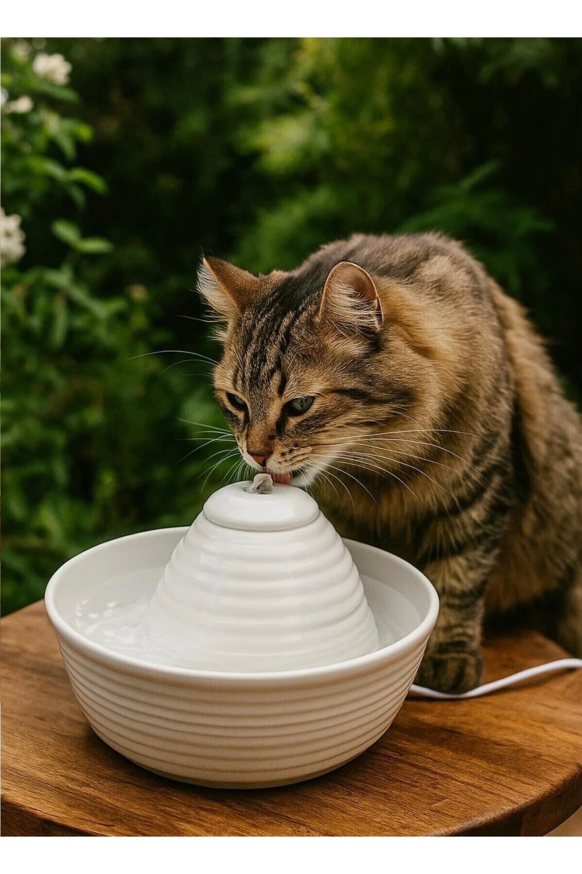 آبخوری فواره‌ای سرامیکی حیوانات پارک‌پت Parkpet مدل Prkga، ۴ لیتری همراه فیلتر وارداتی