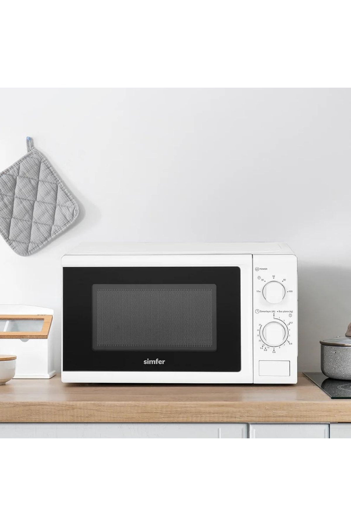 مایکروویو مایکروفر مکانیکی 20 لیتری سفید SK 4601W اورجینال Simfer