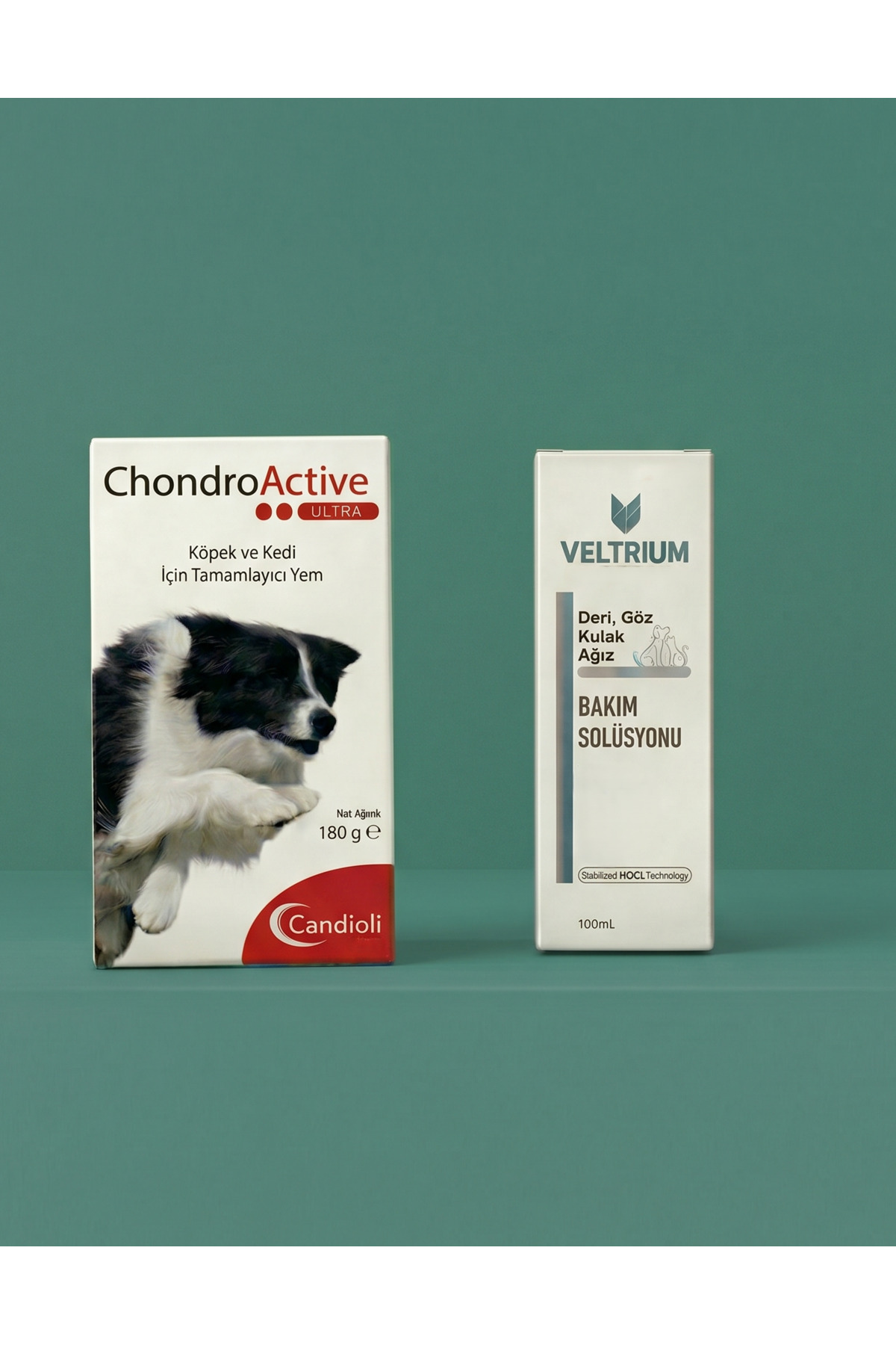قرص سلامت سگ کاندیولی candioli Chondroactive Ultra، ۹۰ عدد، همراه محلول مراقبتی Veltrium 180 gr