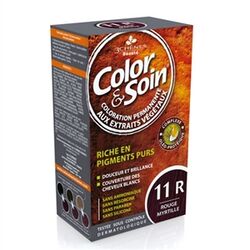 رنگ موی گیاهی کالر سوین Color Soin مدل 11R، قرمز بلوبری، ۶۰ میلی‌لیتر + فیکساتیو ۶۰ میلی‌لیتر با بالم ۱۵ میلی‌لیتری