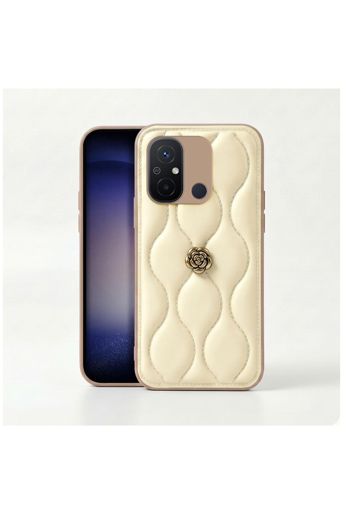 کاور و قاب محافظ شیائومی REDMI 12C سازگار با کیف چرمی ZEBANA CAMELLIA BEIGE اورجینال Zebana