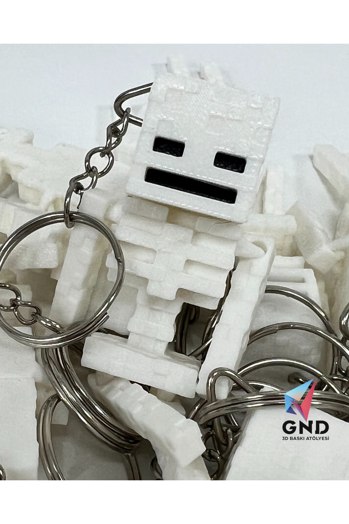 MINECRAFT SKELETON ANIMATED KEYCHAIN اورجینال GND 3D BASKI ATÖLYESİ