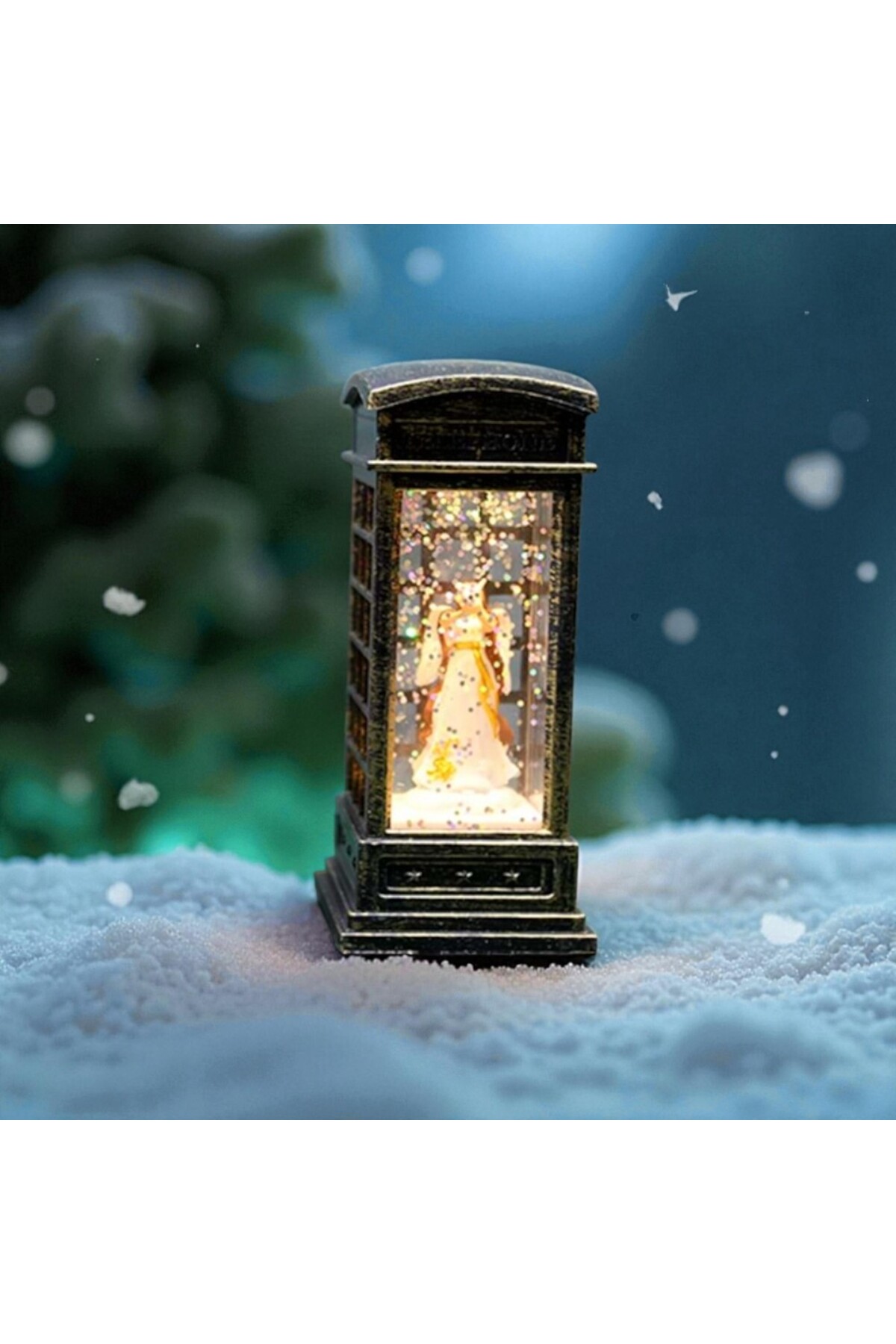 گوی برفی SNOW GLOBE روشن با باجه تلفن مفهومی سال نو VIP 14 سانتی متر از ترکیه Kuzey Tacı