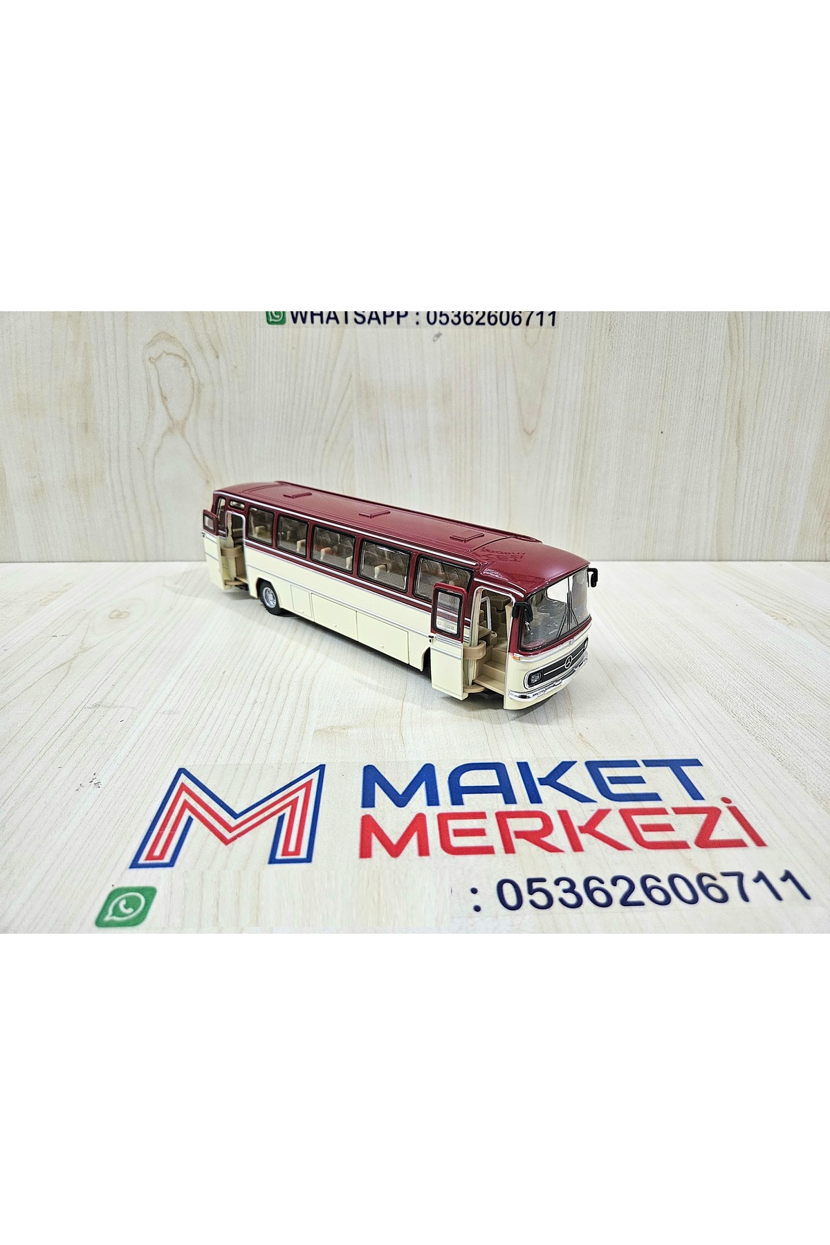 مدل خودرو اتوبوس MERCEDES BENZ O302 فلز شرابی با مقیاس 1 43 25 سانتی متر اورجینال Maket