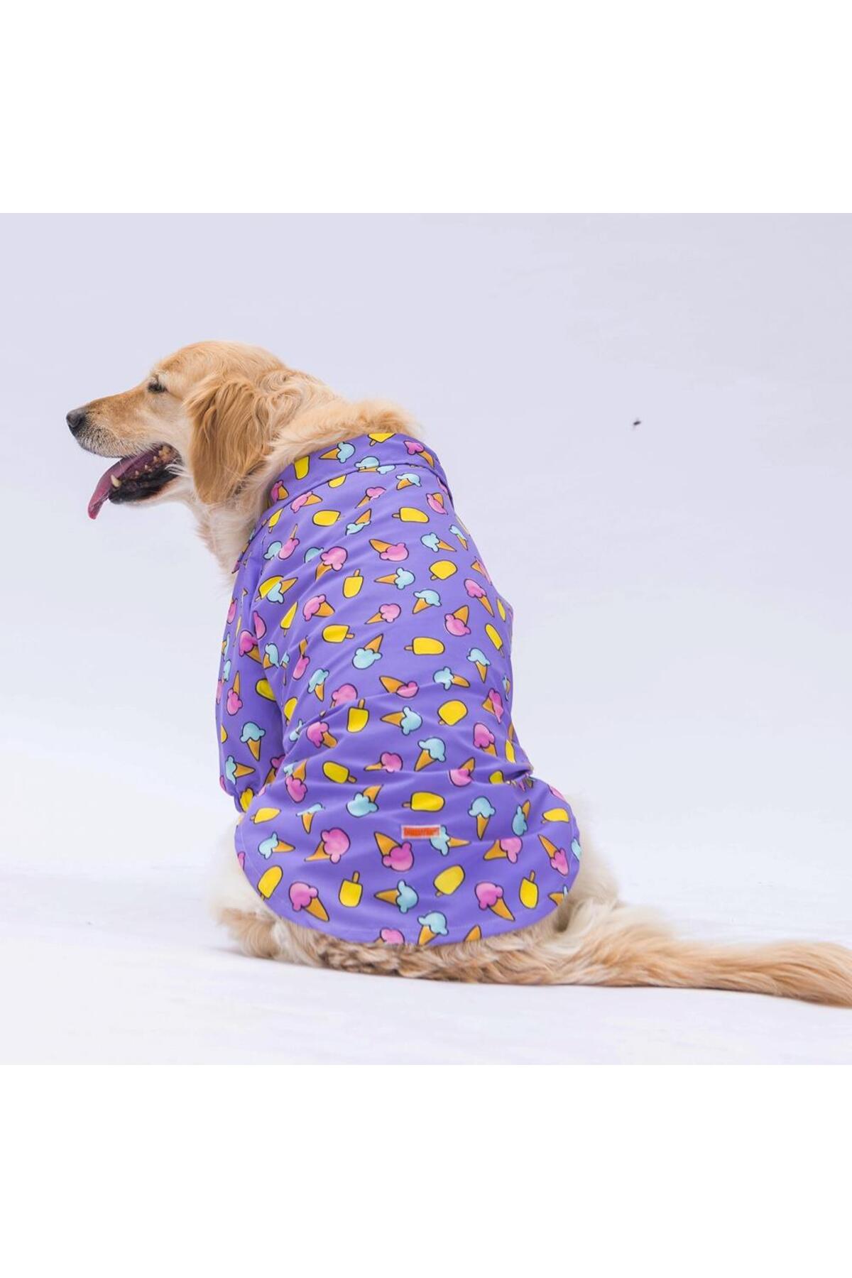 پیراهن سگ پاوستار Pawstar مدل Ice Cream، بنفش، مناسب سگ‌های ۱۵ تا ۴۵ کیلوگرمی