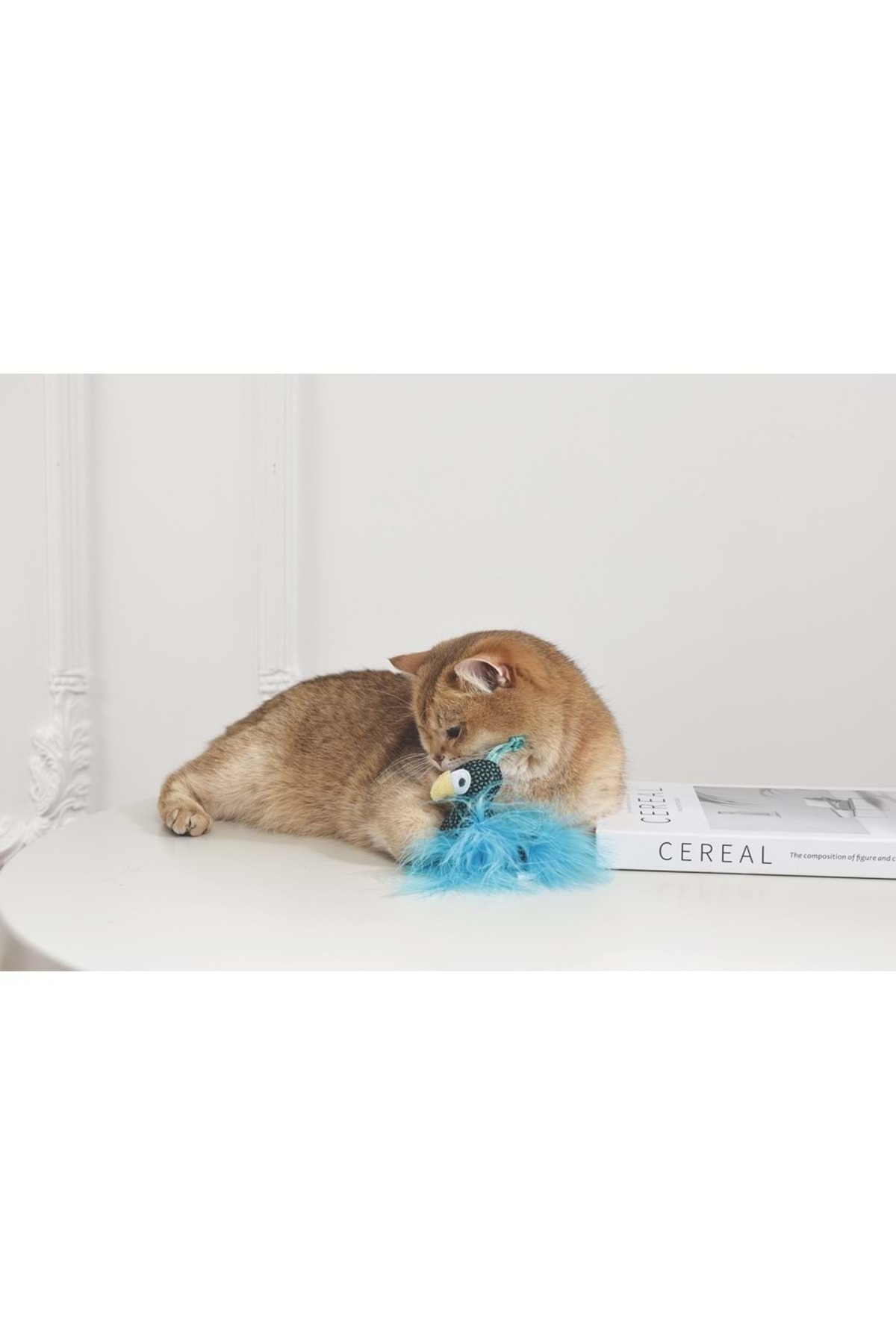 اسباب‌بازی گربه ام‌پتس M-PETS مدل PLUME PEAOCK، آبی و حاوی کت‌نیپ