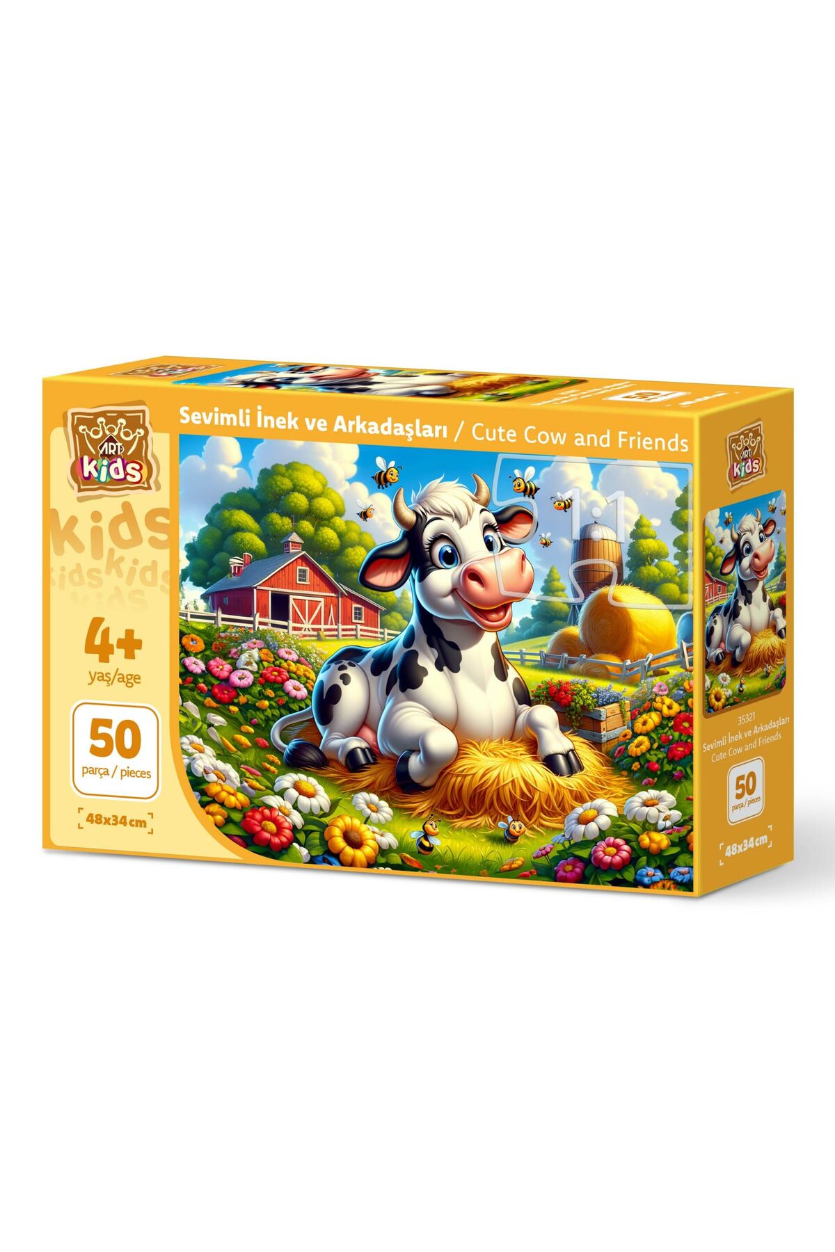 پازل ها و یاپبوزهای کودک دخترانه پسرانه بچگانه ART CHILD CUTE COW دوستان 50 قطعه اورجینال ارت Art Puzzle