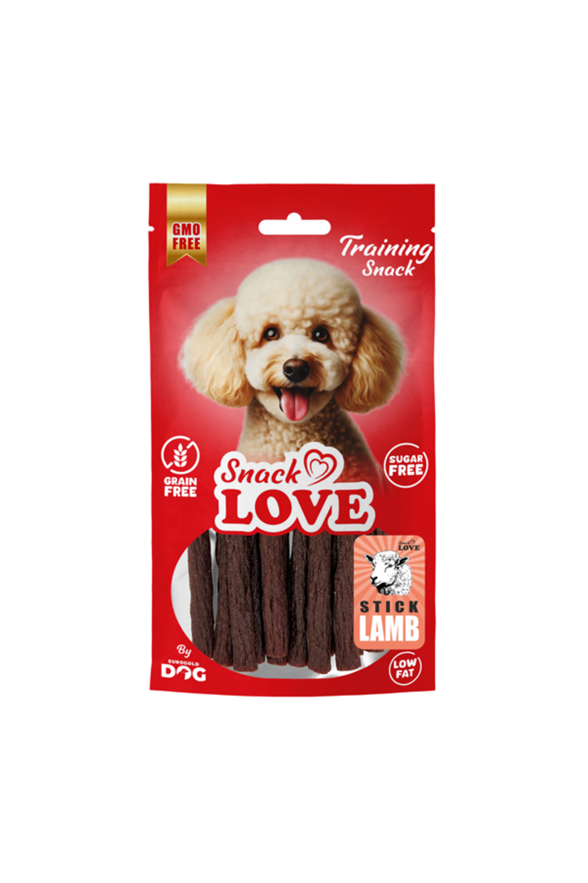 تشویقی میله‌ای سگ با گوشت بره ۱۱ سانتی‌متری ۷۰ گرمی یوروداگ Eurodog Snack Love (160644)