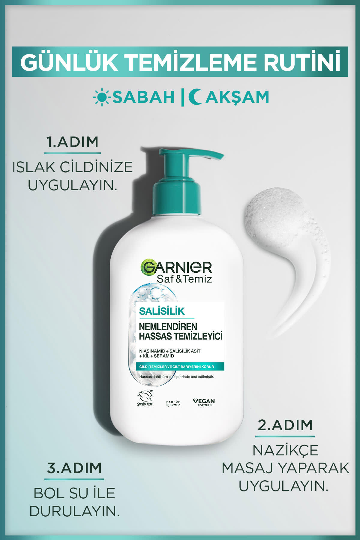 ژل پاک کنندهPure &amp; Clean مرطوب کننده پوست صورت 250میل گارنیر Garnier