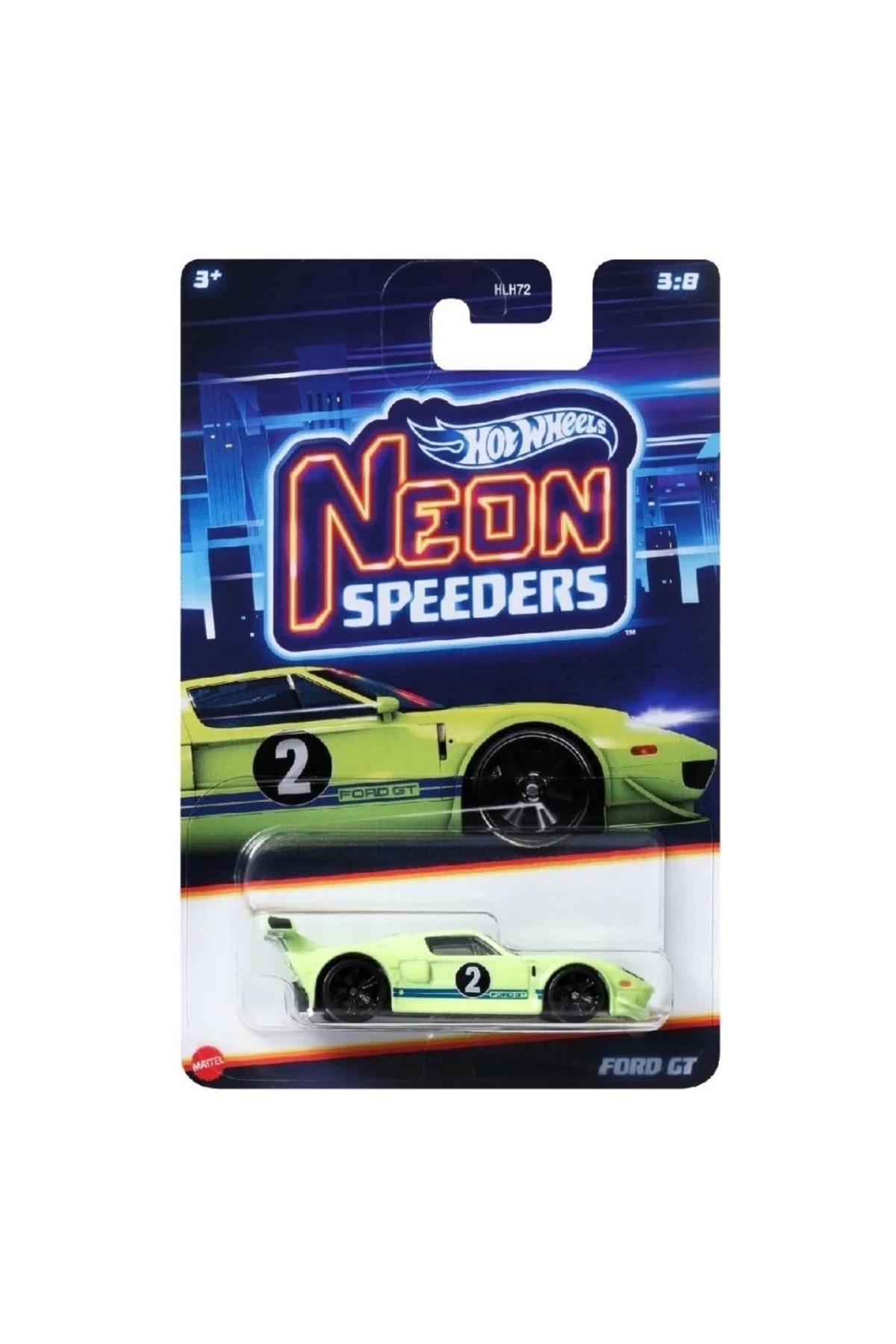 ماشین اسباب بازی NEON RACERS HLH72 FORD GT HRW77 هات ویلز اورجینال HOT WHEELS