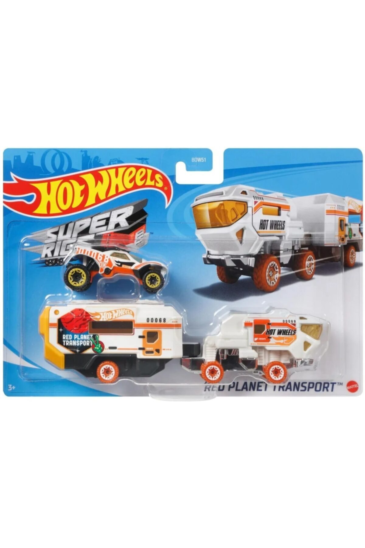ماشین اسباب بازی کامیون های حامل اصلی RED PLANET TRANSPORT GRT99 اورجینال HOTWHEELS CARRIER TRUCK AND ARAB از ترکیه HOT WHEELS