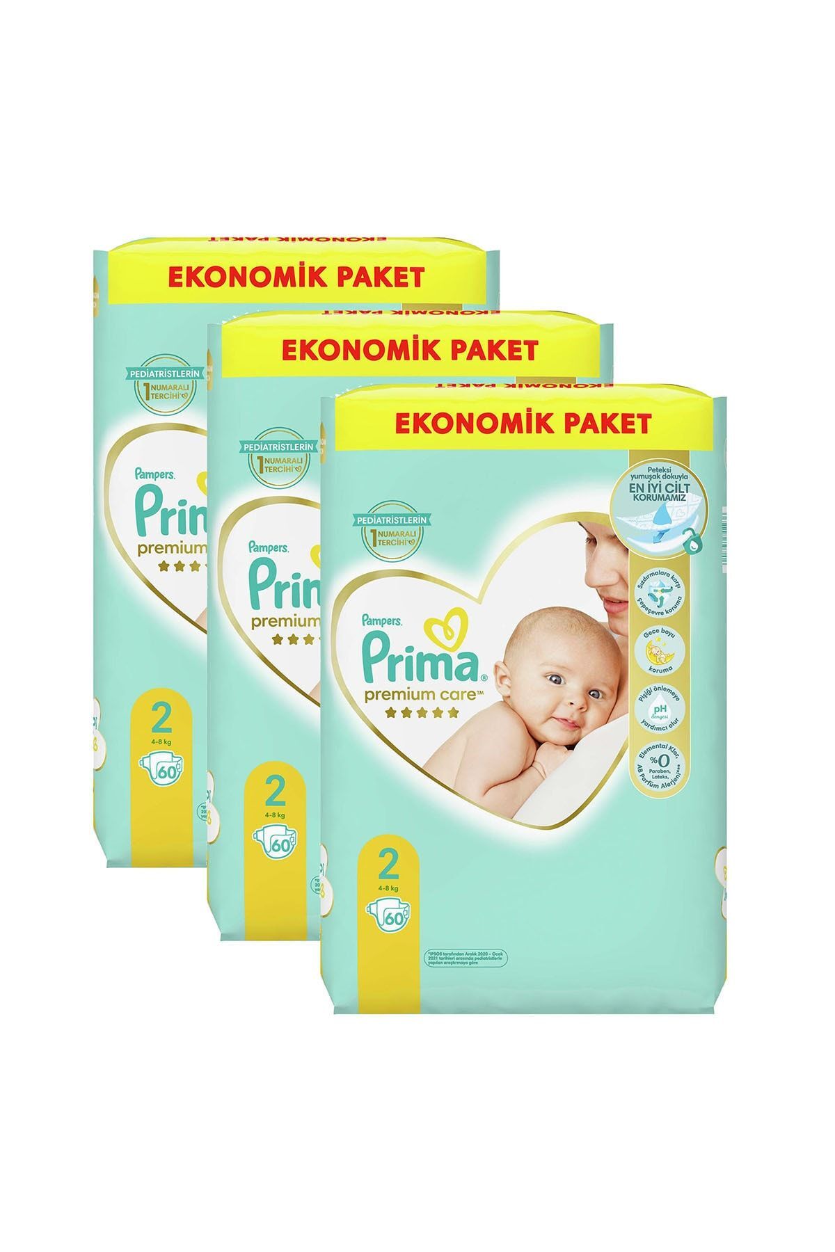 پوشک بچه PREMIUM CARE 2 X 180 اورجینال Prima