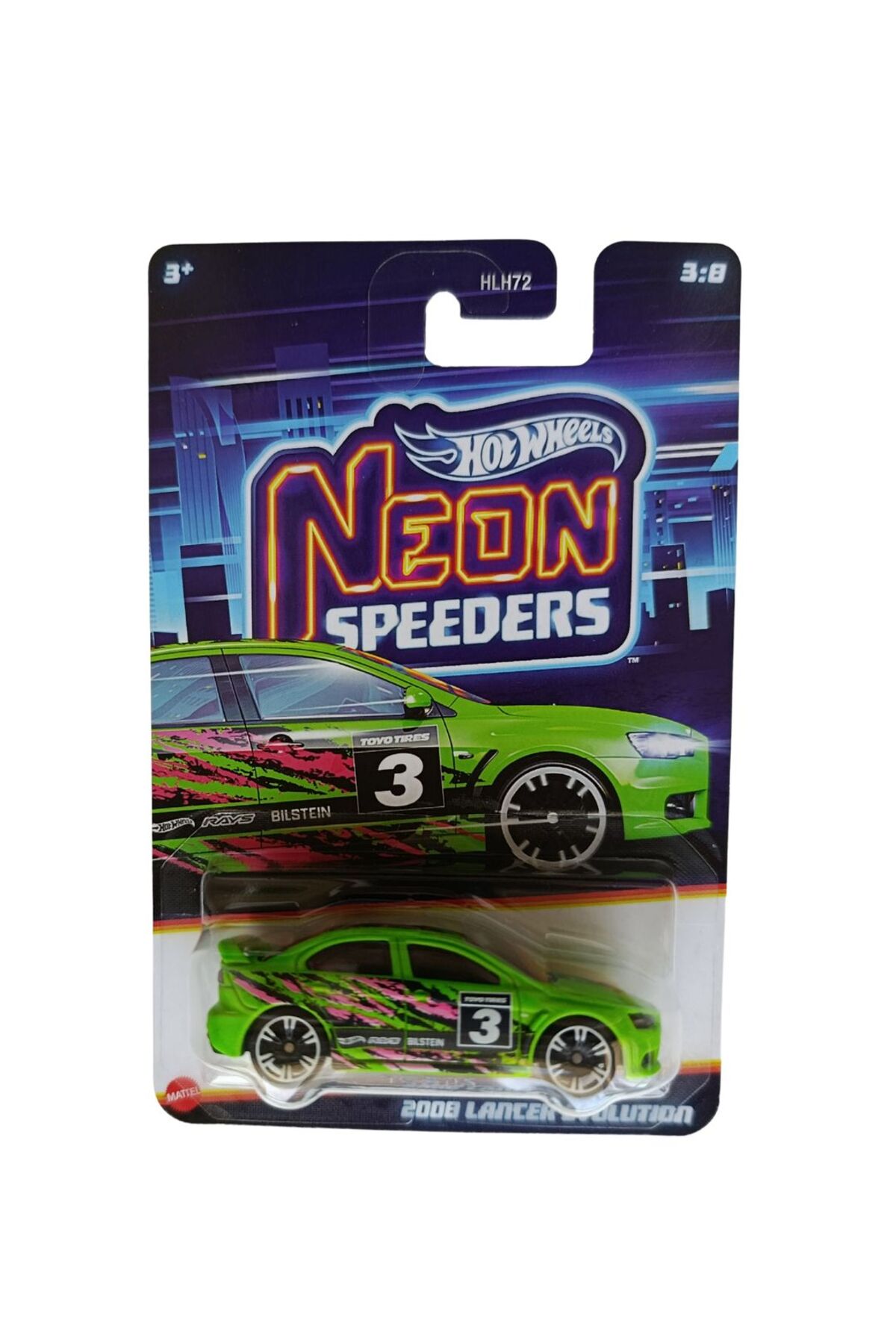 ماشین اسباب بازی NEON SPEEDERS 2008 LANCER EVOLUTION از ترکیه HOT WHEELS