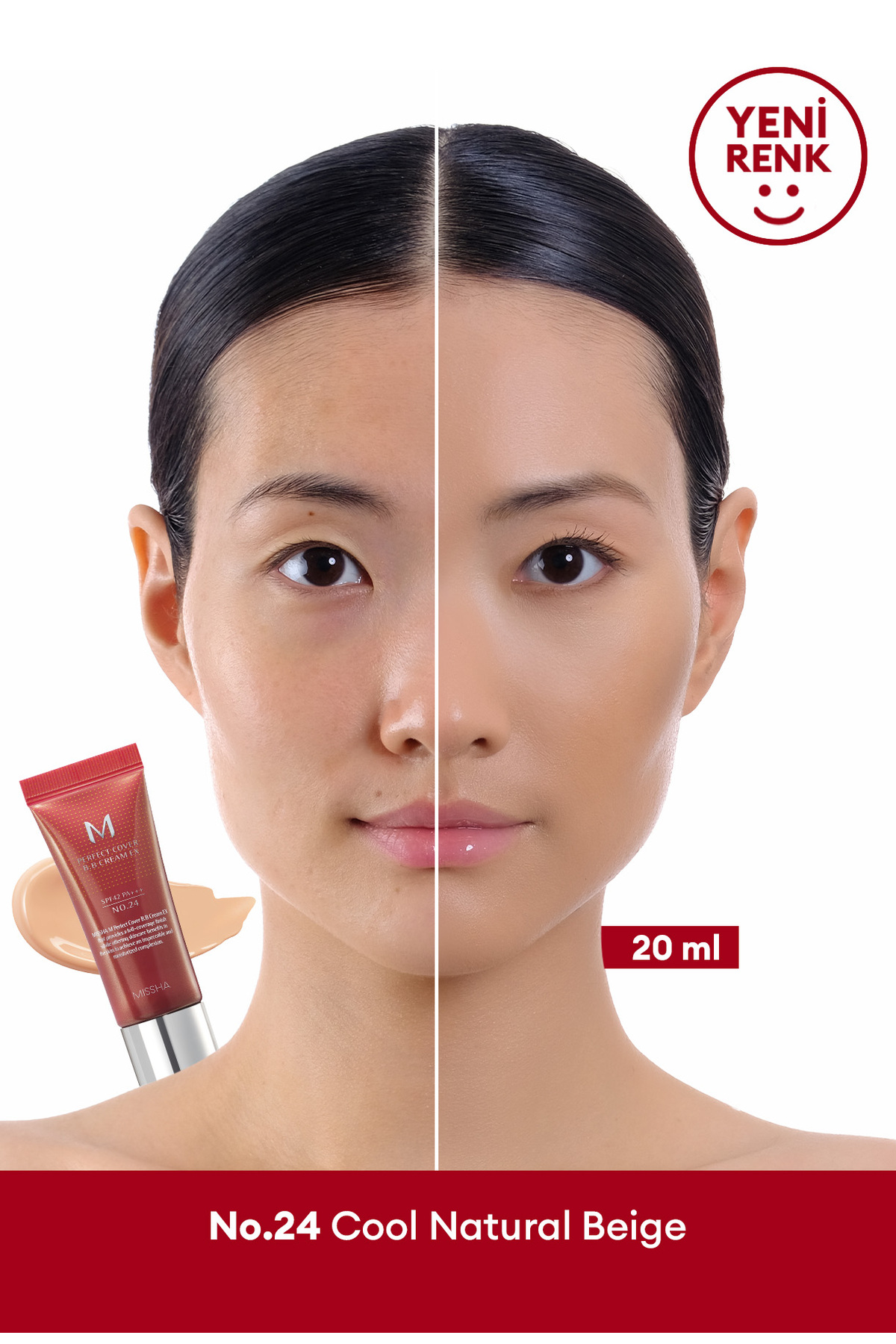 کرم پودر چند منظوره میشا پرفکت کاور مدل Perfect Cover BB Cream SPF42 PA+++ شماره 24 (20 میلی لیتر)