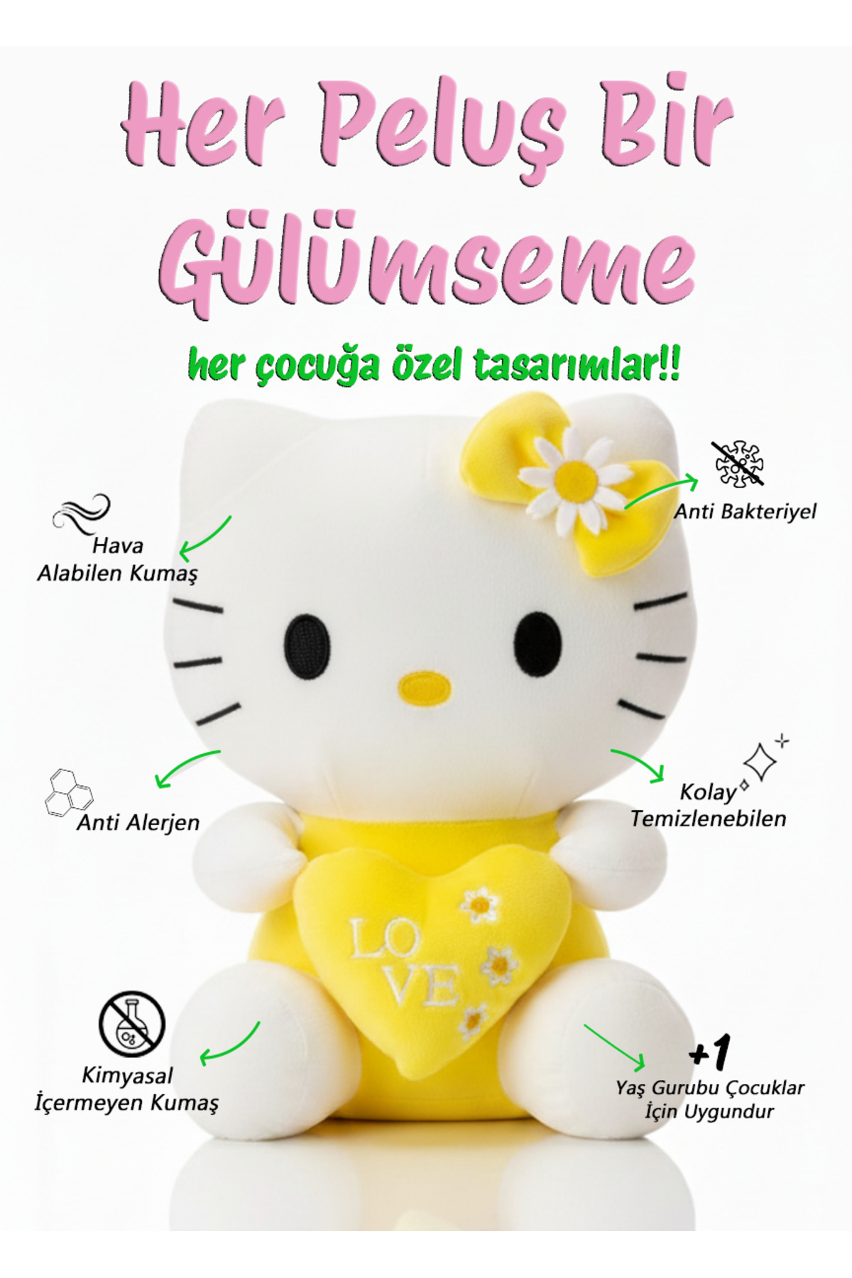 اسباب بازی های پشمی HELLO KITTY SOY مخمل خواب دار سری جدید تولید کننده مدل دیزی 🌼 POLLYTOYS PELÜŞ OYUNCAKTA DÜNYA MARKASI