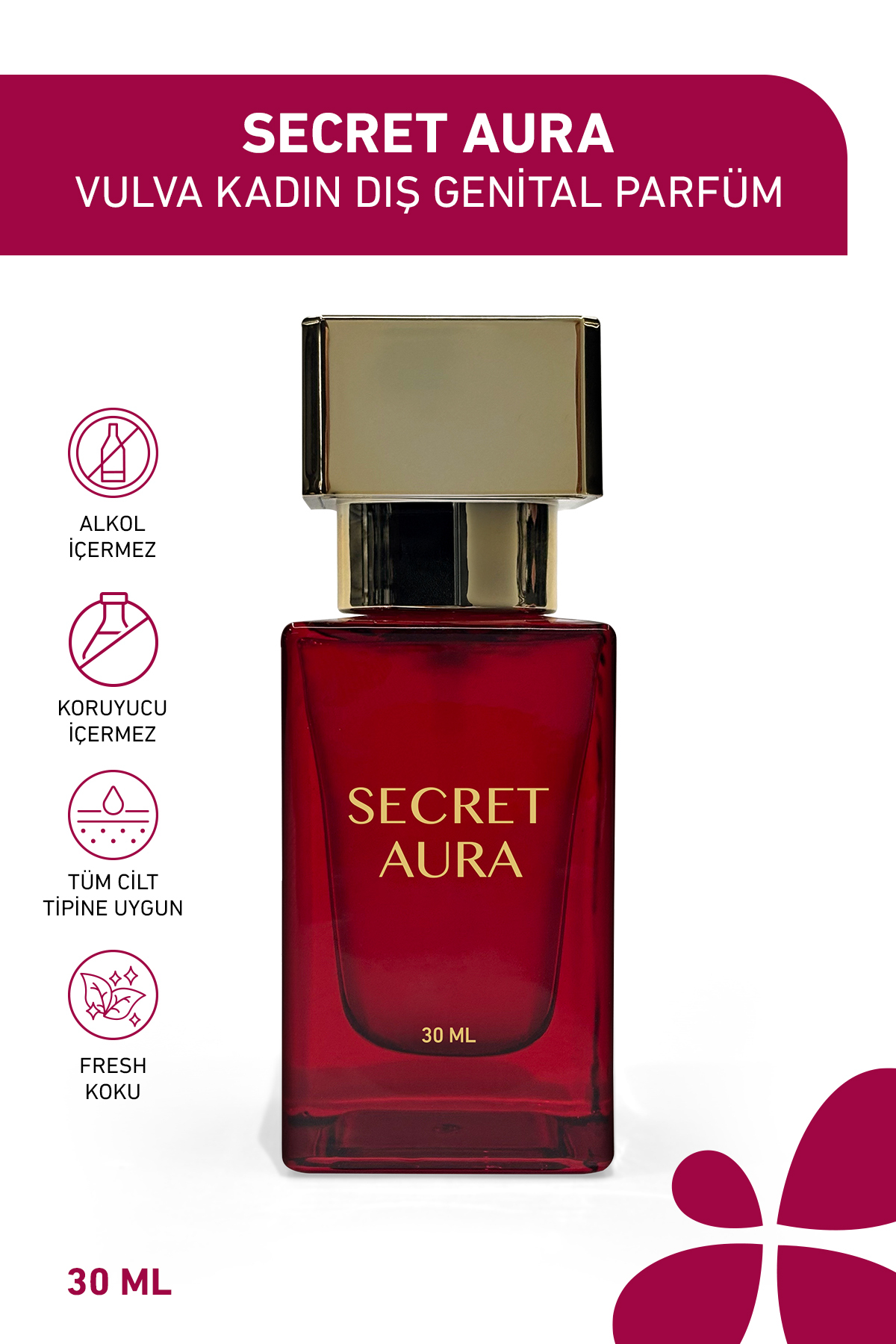 محصول مراقبت ناحیه تناسلی عطر SECRET AURA EDIBLE INTIM 30 ML Raika Beauty