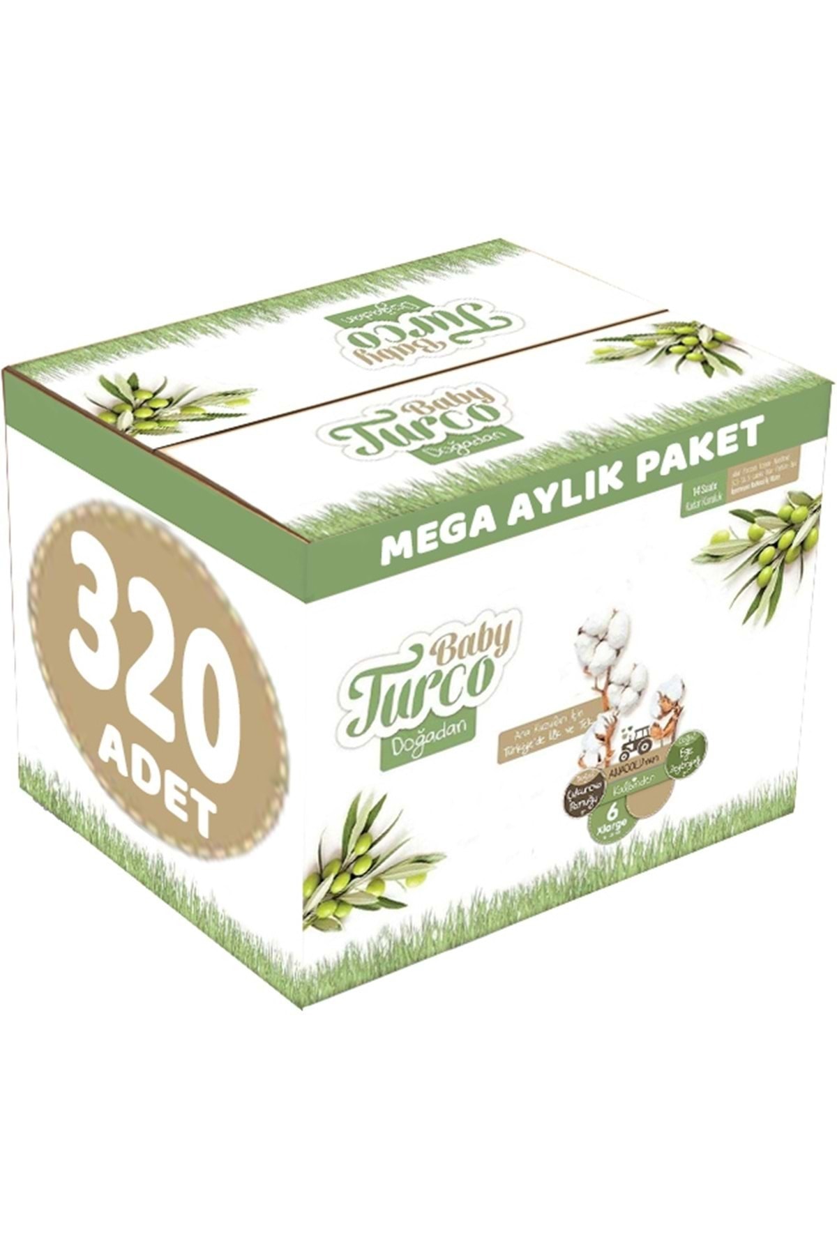 پوشک بچه سایز: 6 16 25 کیلوگرم XLARGE 320 تکه MEGA MONTHLY PK اورجینال Baby Turco