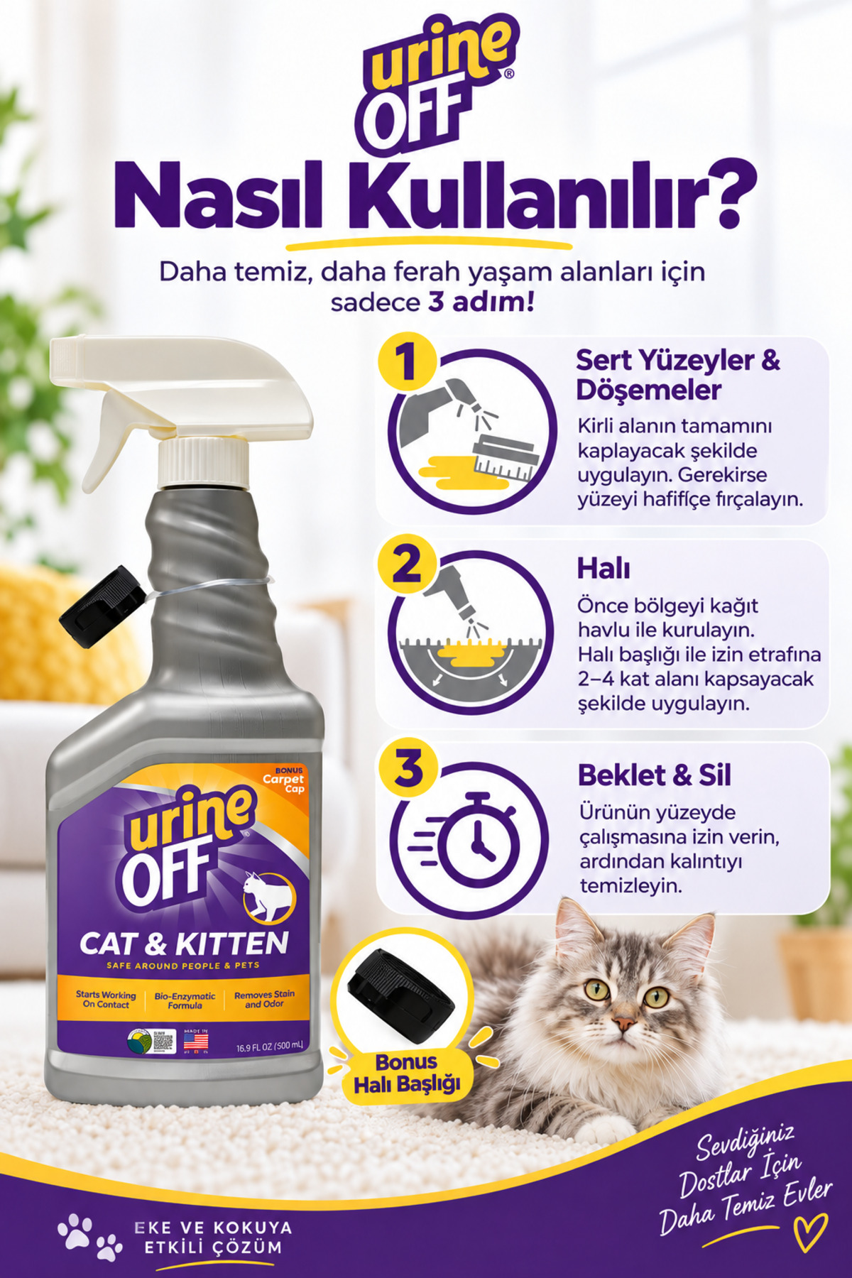 بوبر ادرار گربه اورین آف Urine Off، ۵۰۰ میلی‌لیتر
