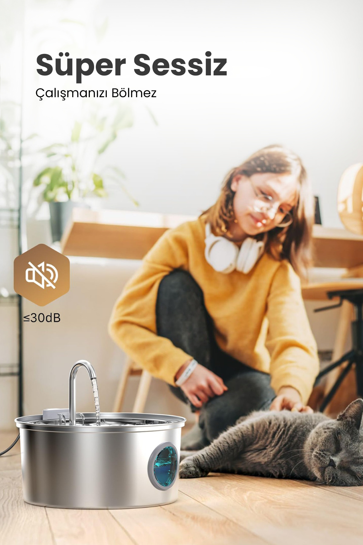 آبخوری فواره‌ای حیوانات خانگی الکترون Electron مدل SP01 با ظرفیت ۳٫۲ لیتر 3.2 L