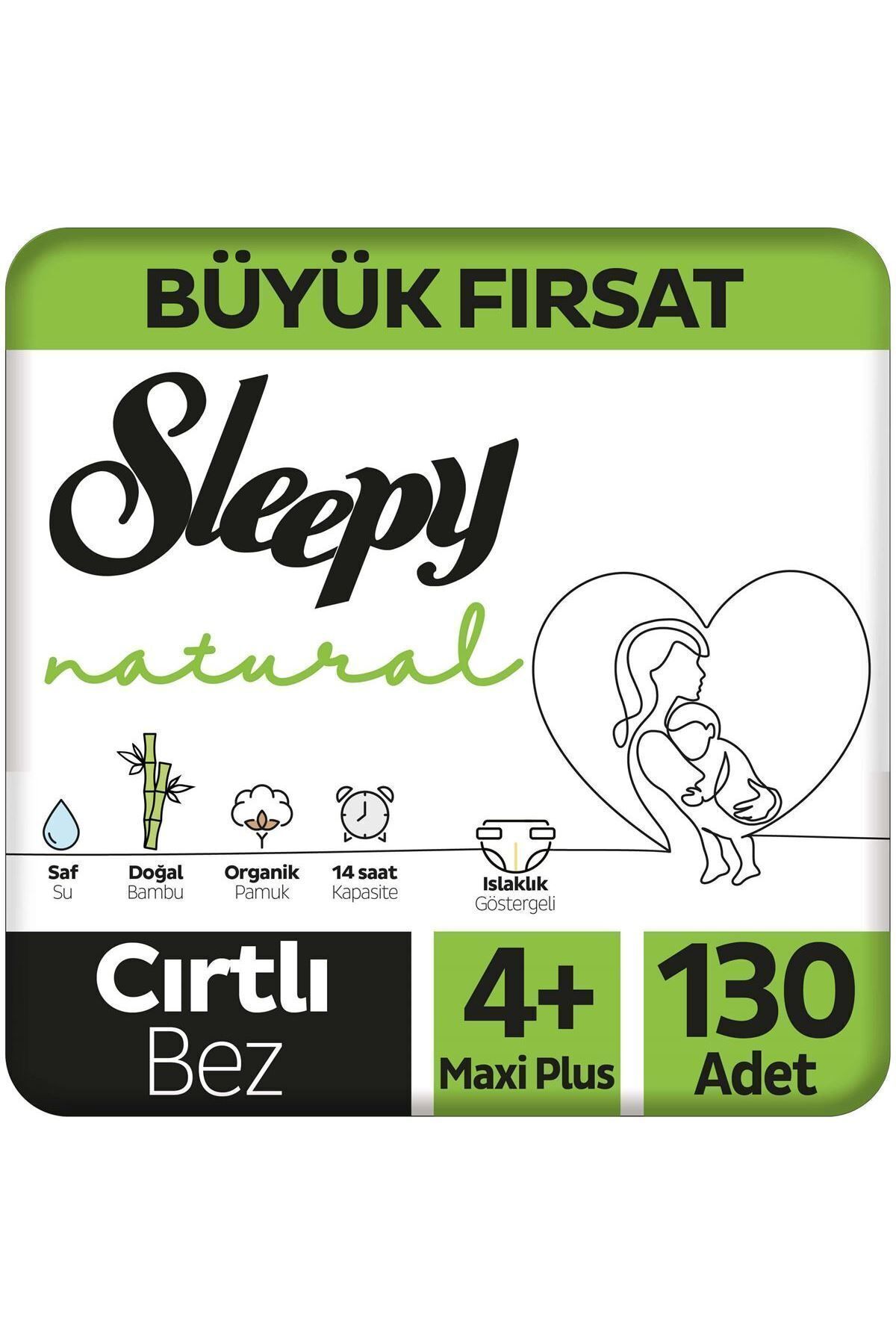 پوشک بچه بسته طبیعی بیگ دیل 4+ سایز MAXI PLUS 130 عددی اورجینال Sleepy