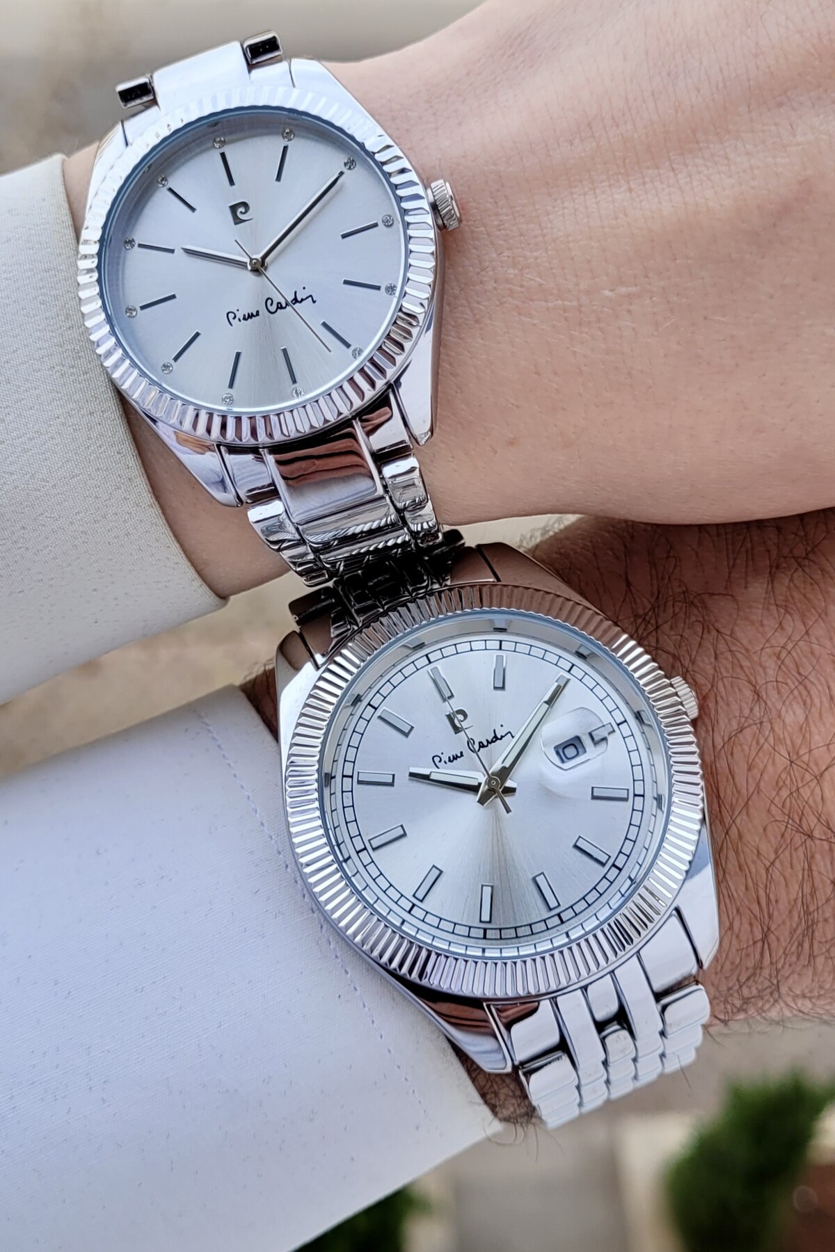 ساعت مچی دونفره عاشق رنگ متالیک با 2 سال گارانتی اورجینال Pierre Cardin