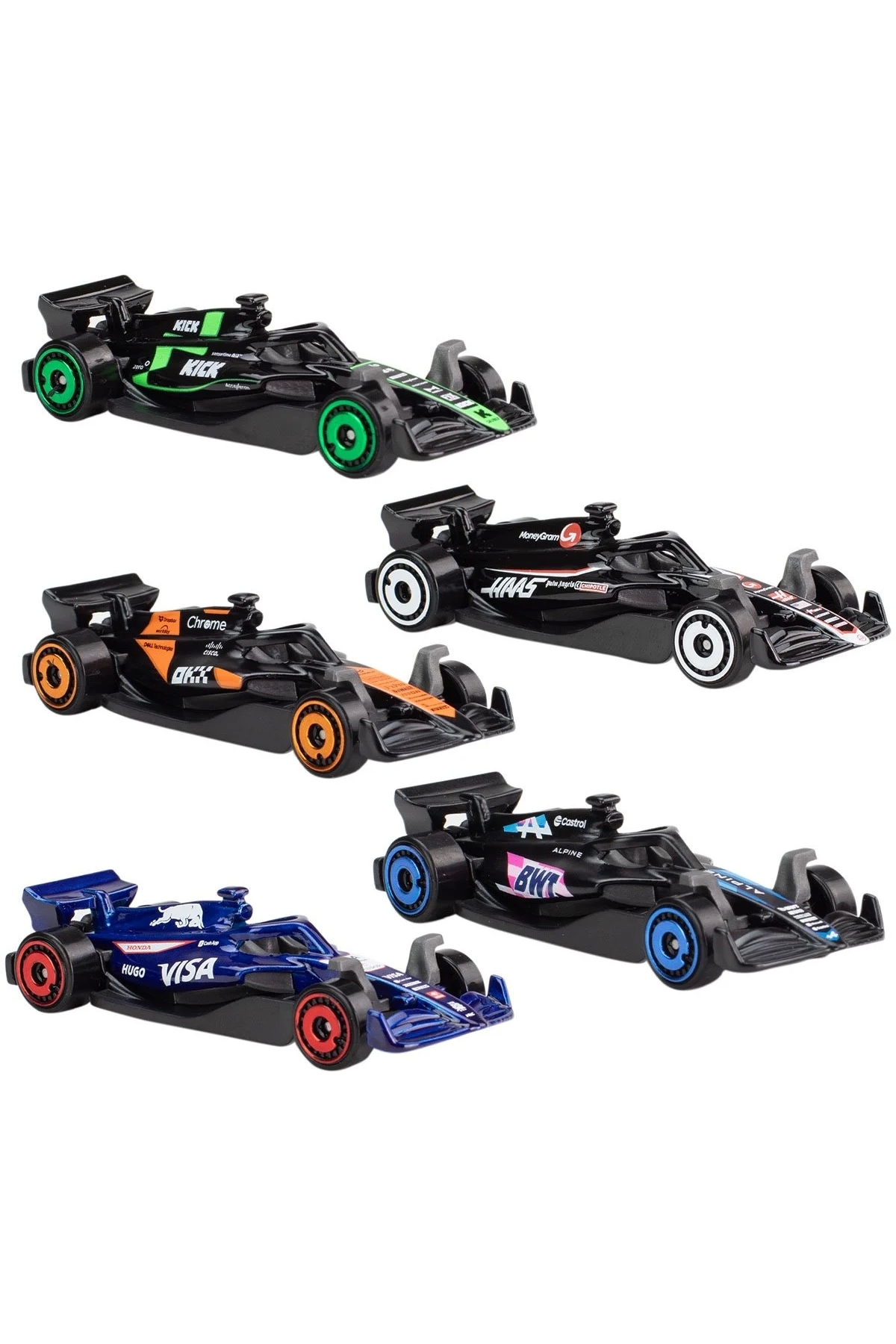 مدل خودرو مجموعه خودروهای 5 دارای مجوز FORMULA 1 2024 اورجینال HOT WHEELS