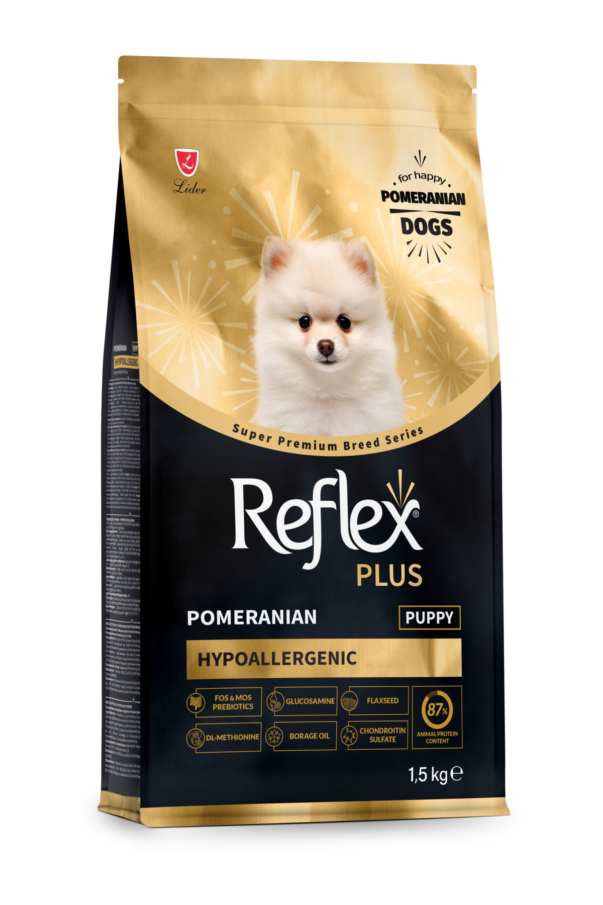 غذای خشک توله‌سگ پامرانیان رفلکس Reflex Plus، مرغ، ۱٫۵ کیلوگرم 1,5 kg