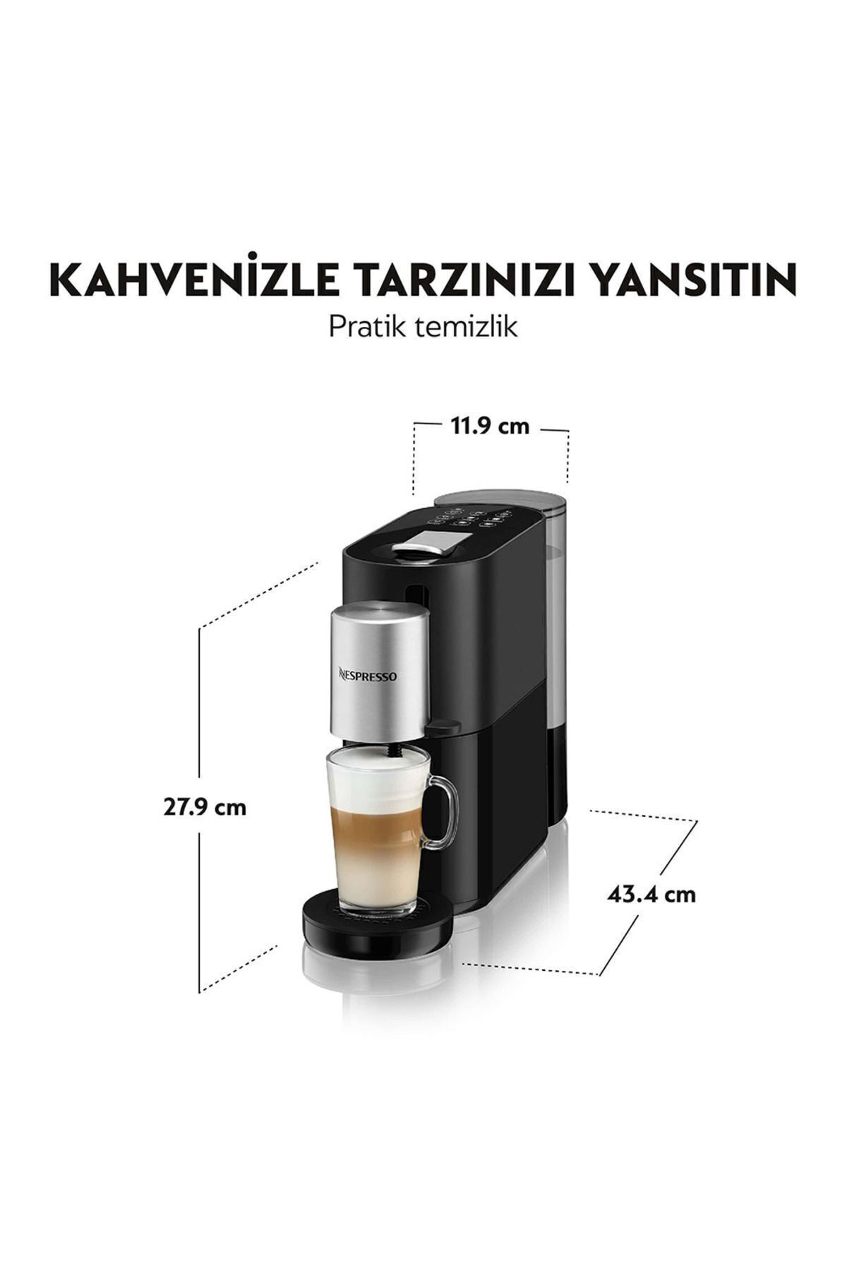 دستگاه اسپرسو و کاپوچینو قهوه ساز کپسول آتلیه S85 مشکی اورجینال Nespresso
