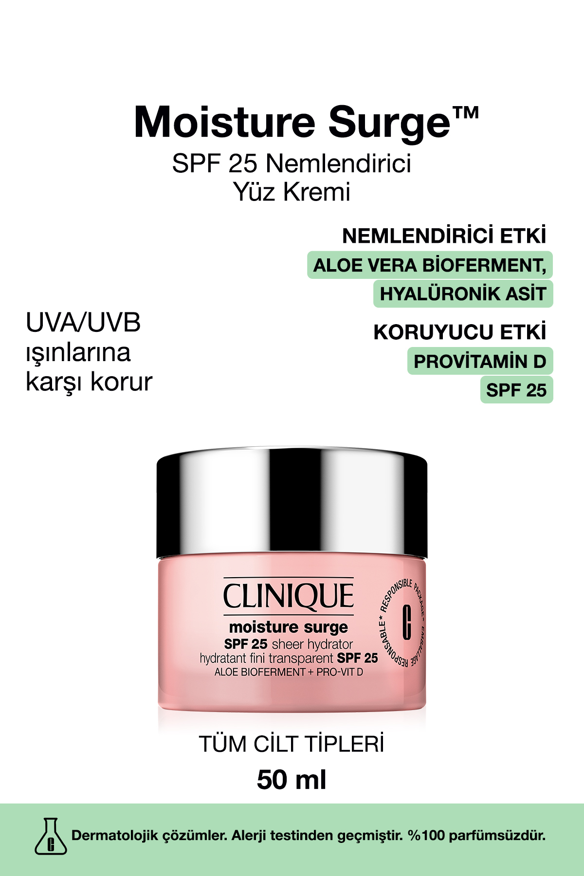 Clinique مرطوب کننده محافظ آفتابی با SPF 25 ویتامین D Pro Vit و آلوئه ورا بایوفرمنت