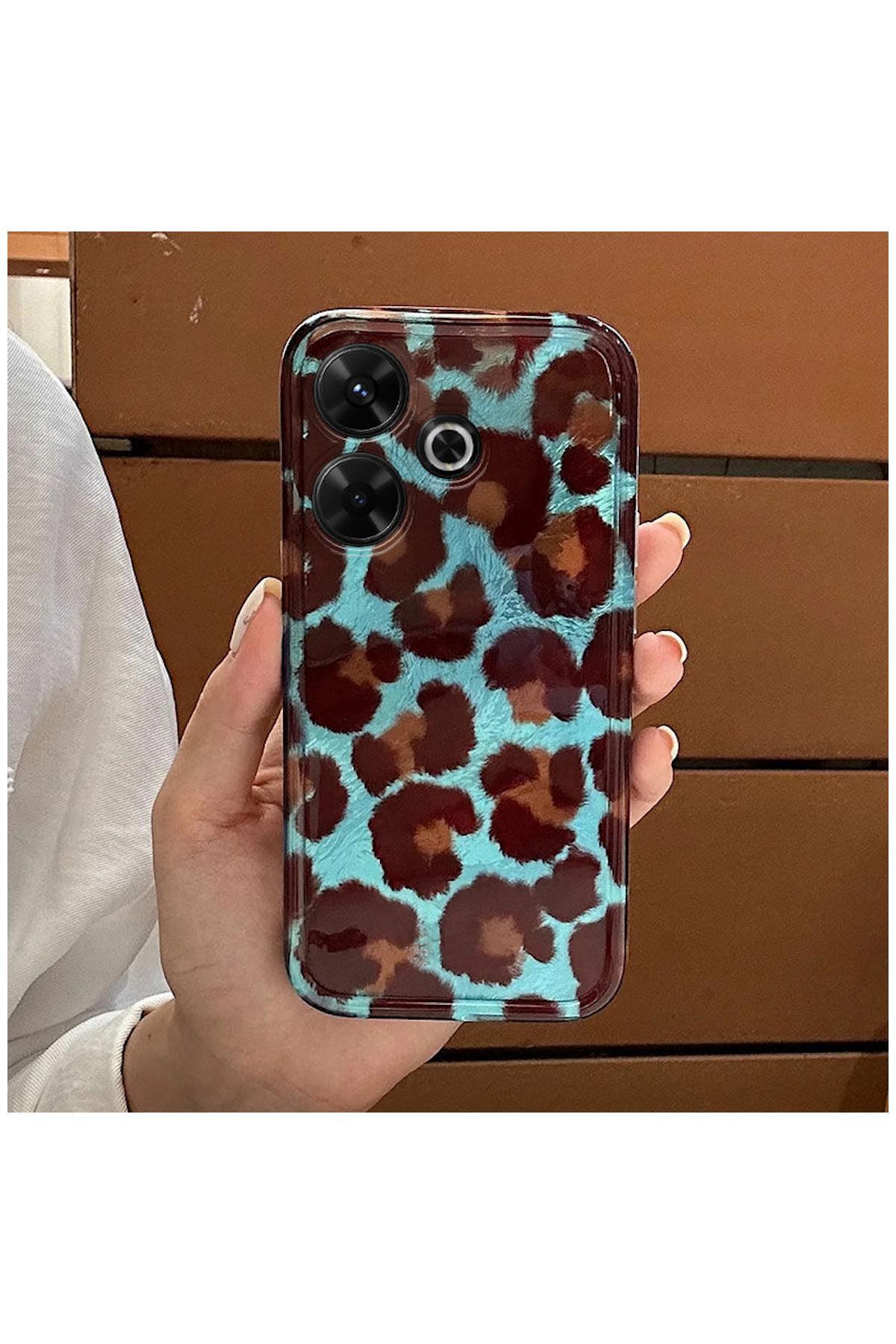 کاور و قاب سازگار با ردمی 13 شیائومی سیلیکونی ZEBANA LUXE LEOPARD قهوه ای اورجینال Zebana