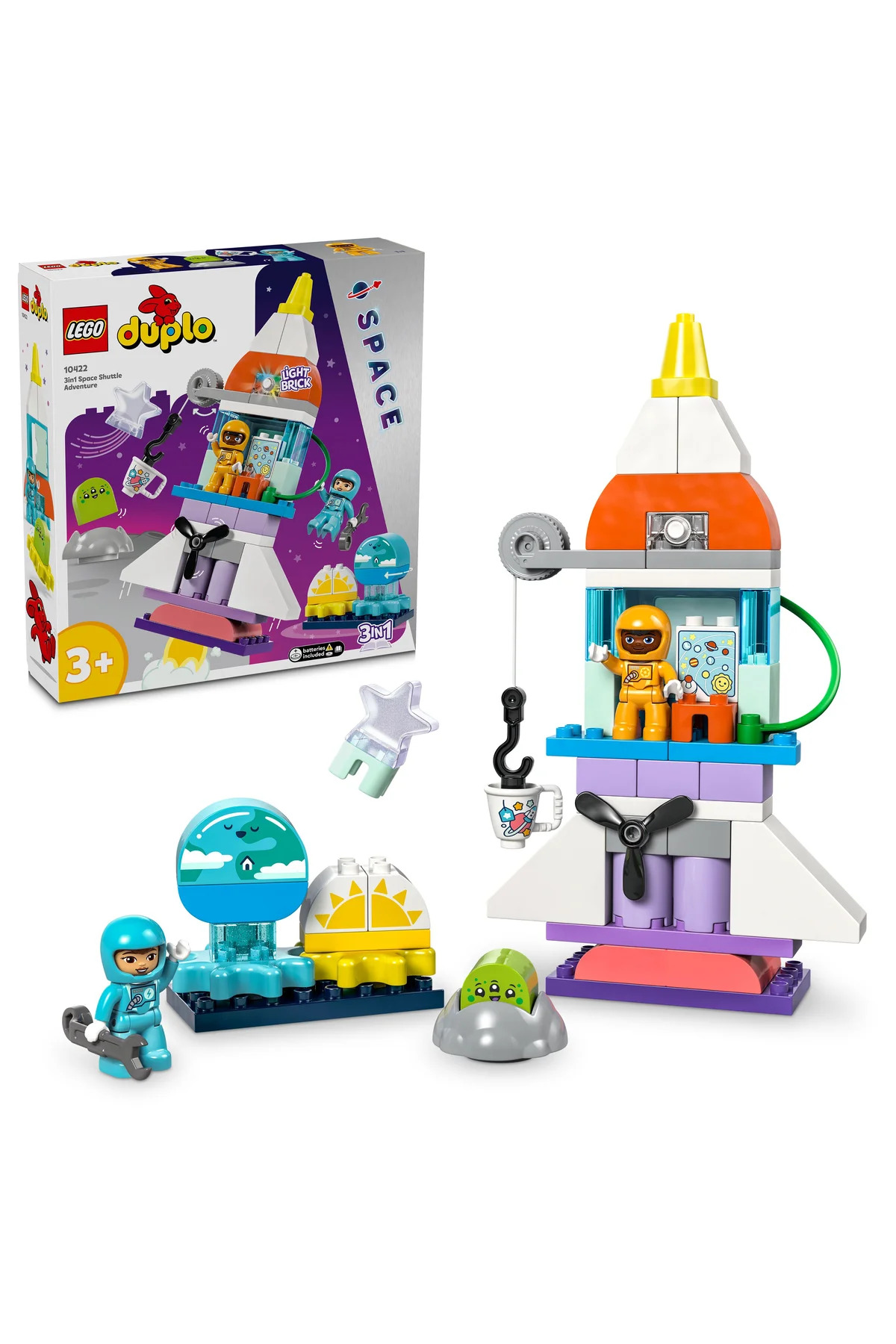 لگو و اسباب بازی های ساخت محور ® DUPLO® 3 IN 1 SPACE SHUTTLE ADVENTURE 10422 مجموعه ساختمانی 3+ آموزشی 58 قطعه اورجینال LEGO