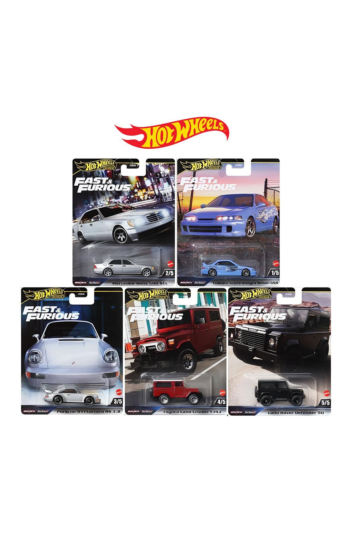 ماشین اسباب بازی مجموعه 5 تایی سریع و خشمگین PREMIUM 2024 از ترکیه HOT WHEELS