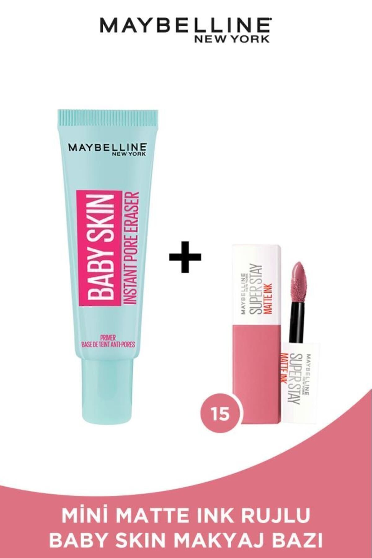 پرایمر آرایش منافذ پوست کودک برخی و مینی فوق العاده اقامت مات جوهر عاشق لب 2.7 میل Maybelline New York