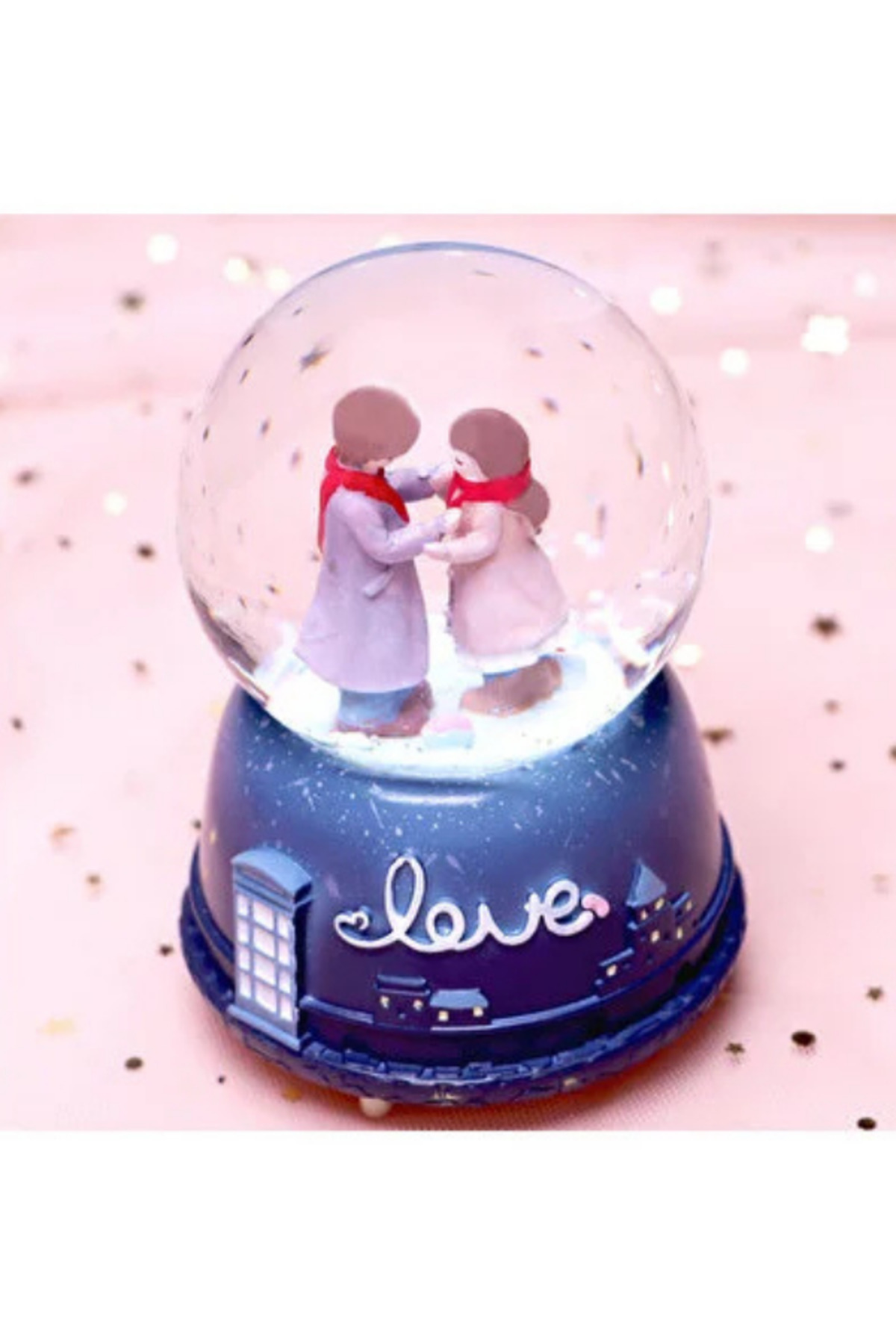 گوی برفی بیگ لاو سایز متوسط ​​SNOW GLOBE LIGHTED MUSICAL SNOW از ترکیه Tohana