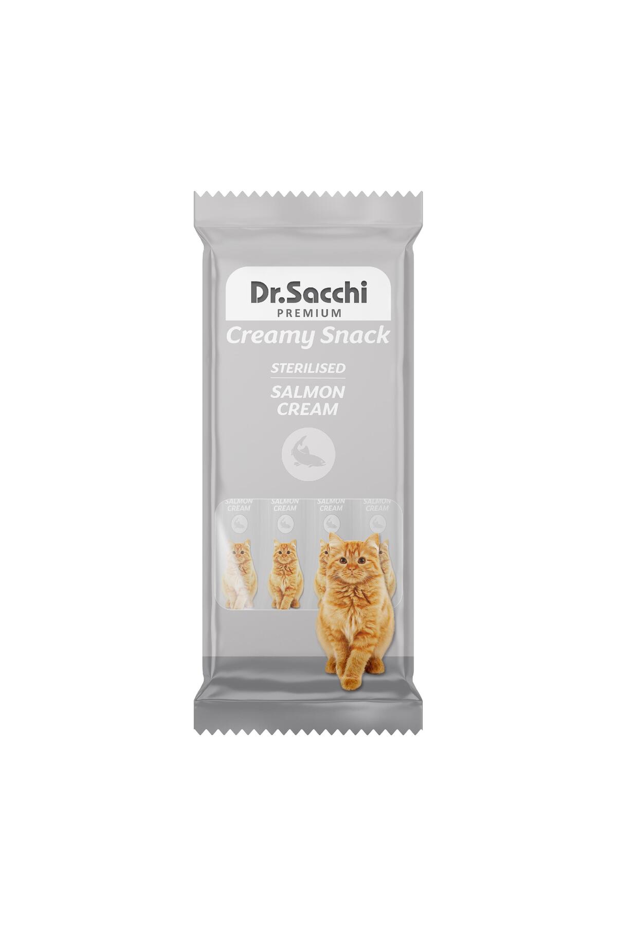 تشویقی مایع گربه دکتر ساچی Dr. Sacchi Creamy Snack Sterilised، بسته ۴ عددی