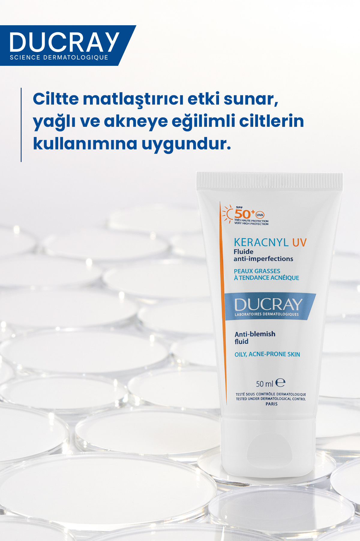 Ducray ضدآفتاب کراکنیل UV SPF50 فلوئید ضد عیب 50 میلی لیتر