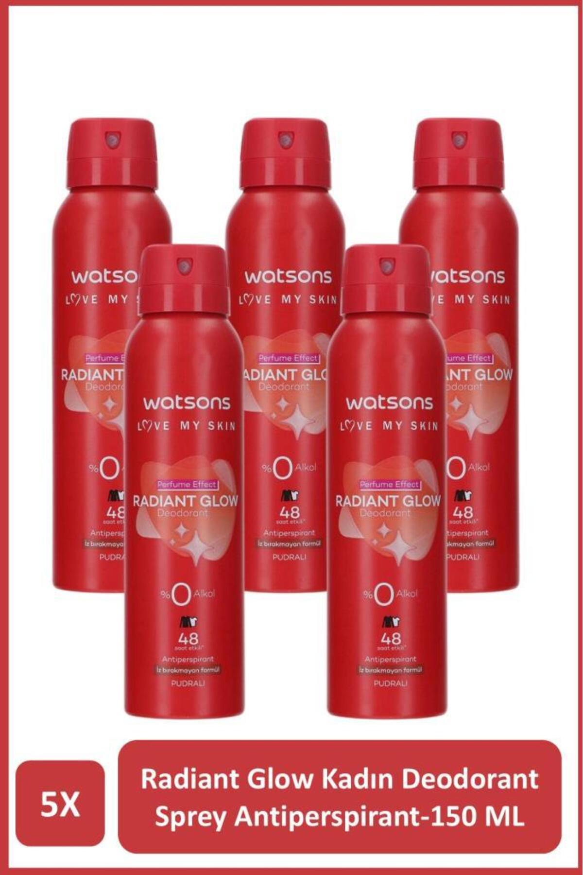 اسپری دئودورانت زنانه واتسونز Watsons Radiant Glow، بسته ۵ عددی، هرکدام ۱۵۰ میلی‌لیتر