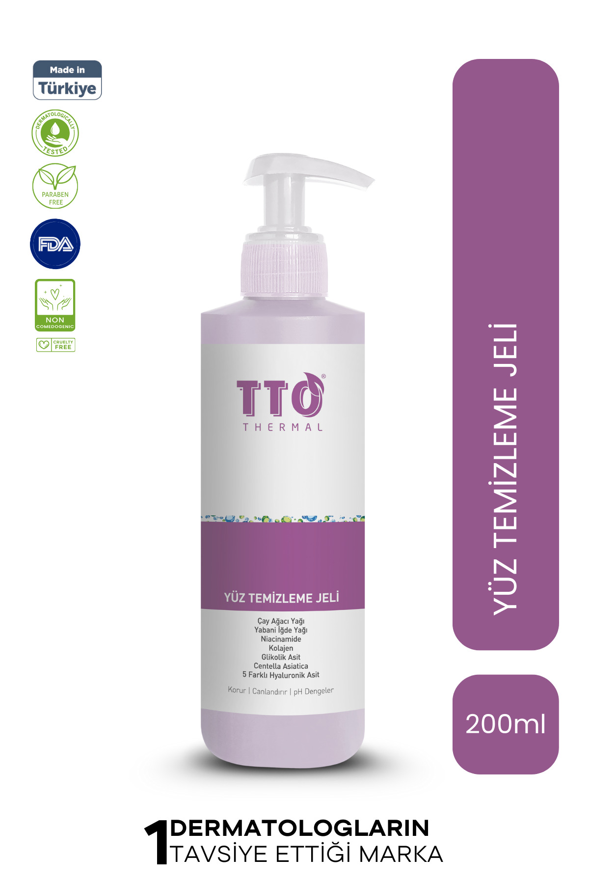 پاک کننده صورت ژل تمیز کردن 150 میل طبیعی آکنه پوست گل سرخ شده روغن درخت چای Tto