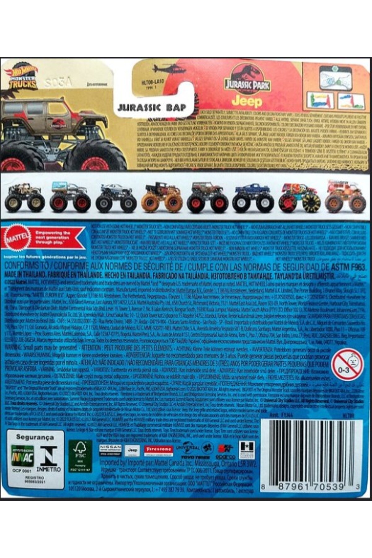ماشین اسباب بازی MONSTER TRUCKS FYJ44 FREESTYLE WRECKERS 6 11 JURASSIC PARK JEEP WRANGLER UNLIMITED HLT08 از ترکیه HOT WHEELS