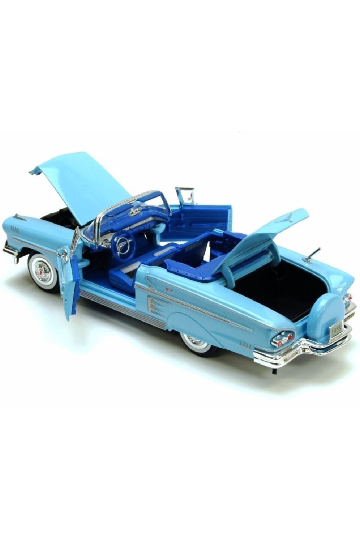 مدل خودرو DIECAST 1958 CHEVY IMPALA 1 24 VEHICLE BLUE اورجینال Genel Markalar