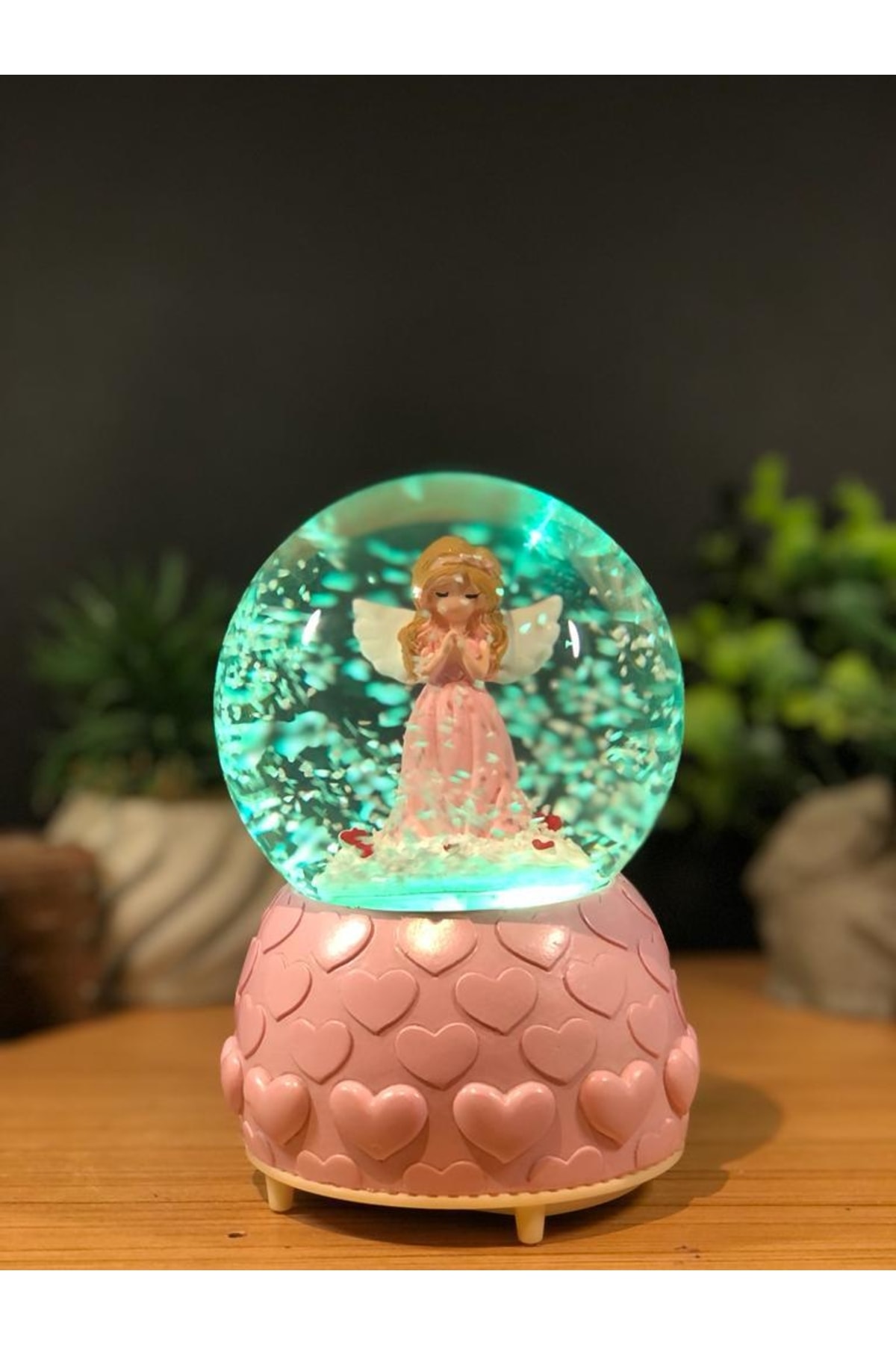گوی برفی گلوب سایز خود سمپاشی فرشته صورتی از ترکیه Çiko Toys