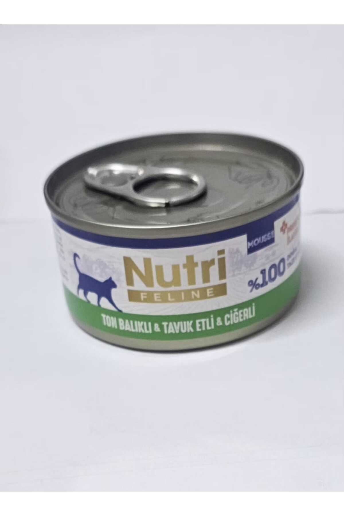 غذای کنسروی گربه نوتری‌فلاین Nutrifeline با تن ماهی، مرغ و جگر، ۷۰ گرم